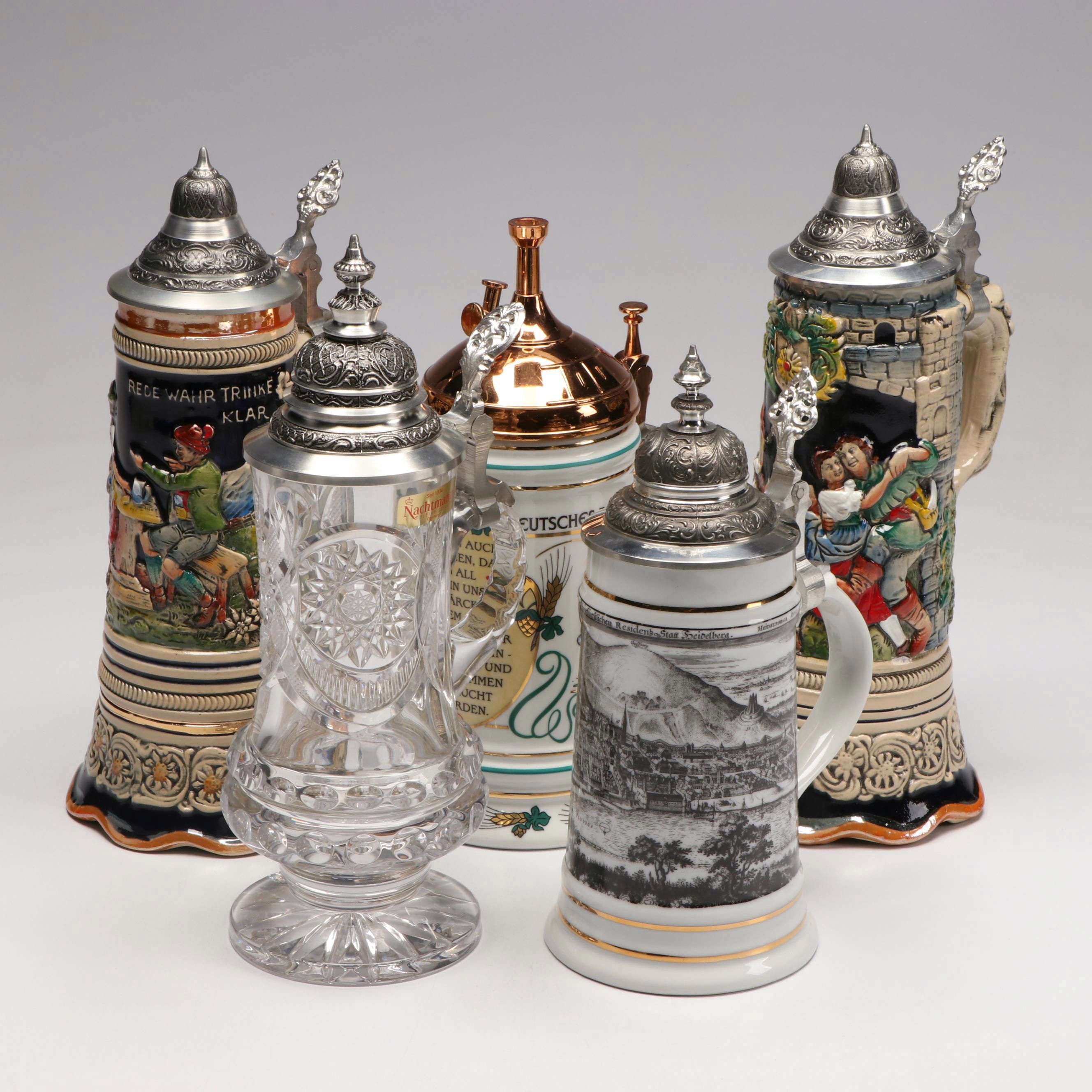 Trink Bruderlein German Musical Beer Steins, Nachtmann Crystal Stein and More