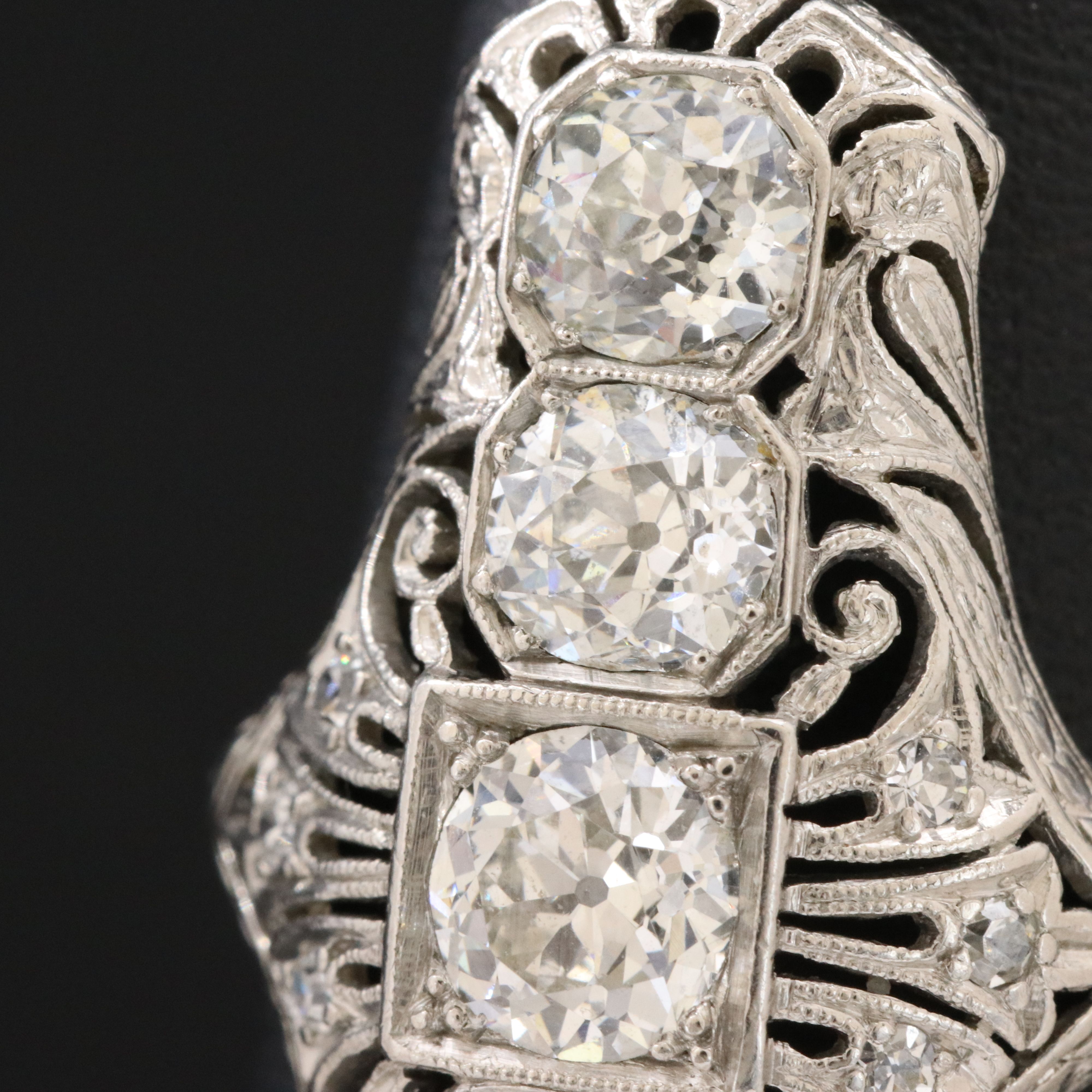 Antique Platinum 2.52 CTW Diamond Ring