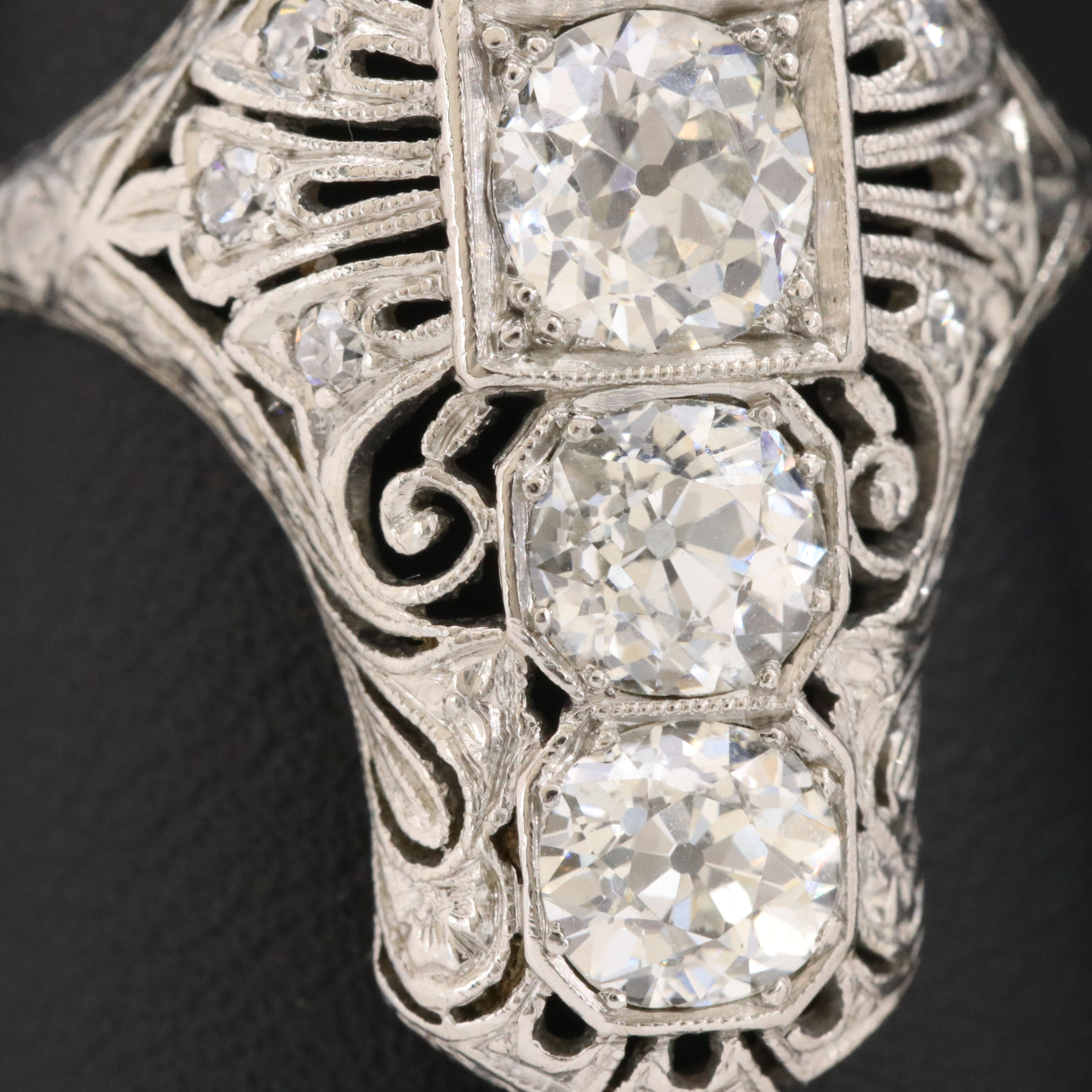 Antique Platinum 2.52 CTW Diamond Ring