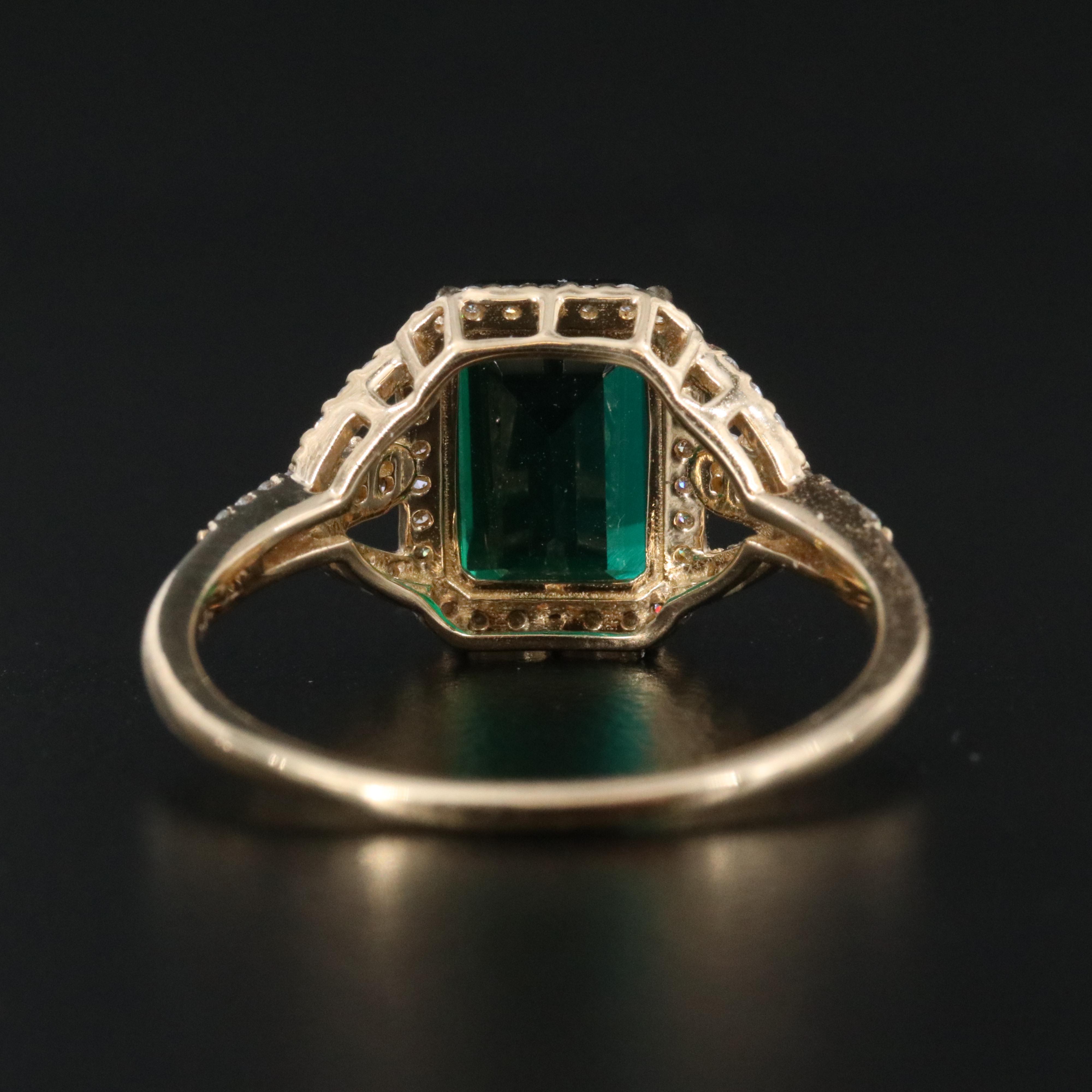 14K Emerald and Moissanite Ring