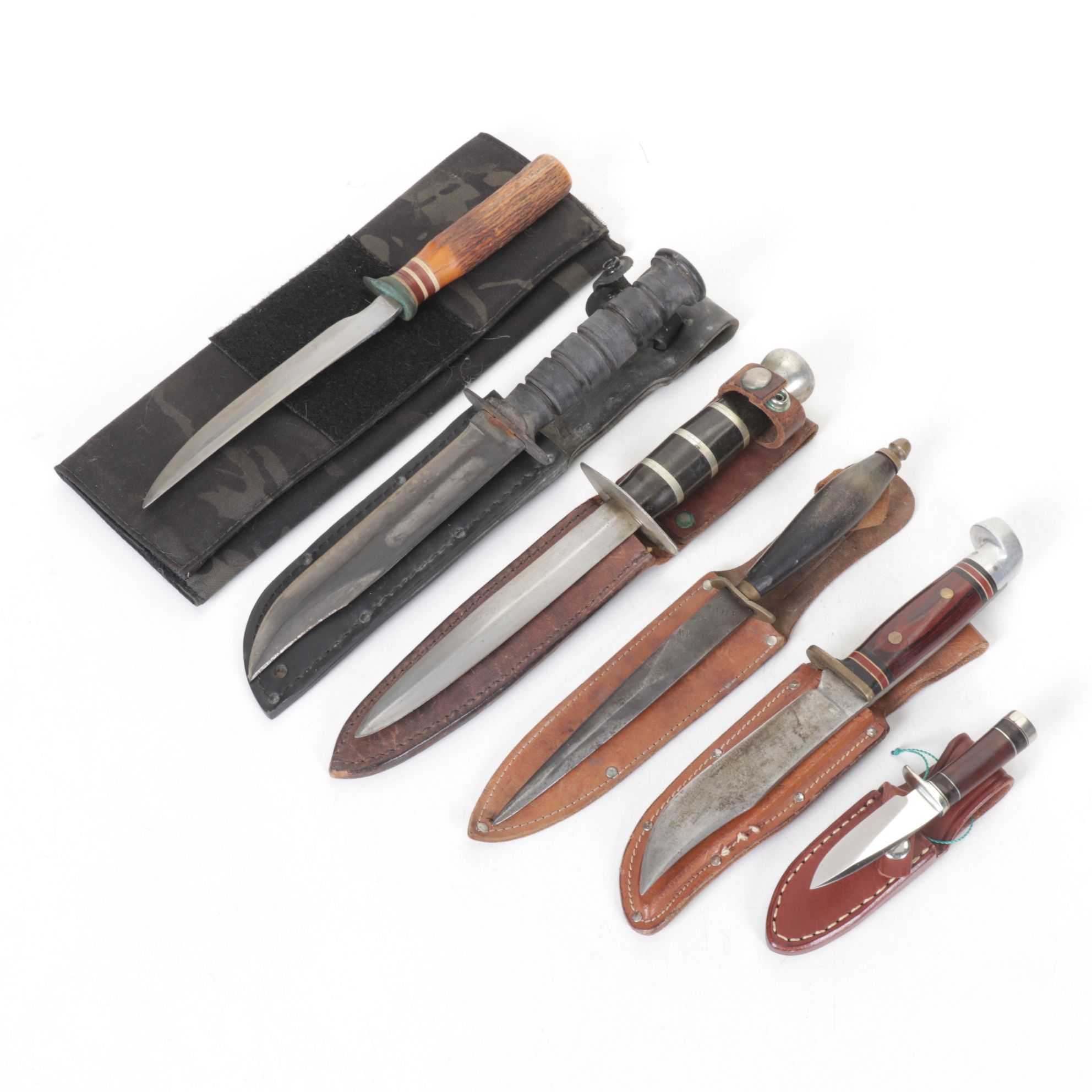 Six Fixed Blade Knives, Mid to Late 20th Century
