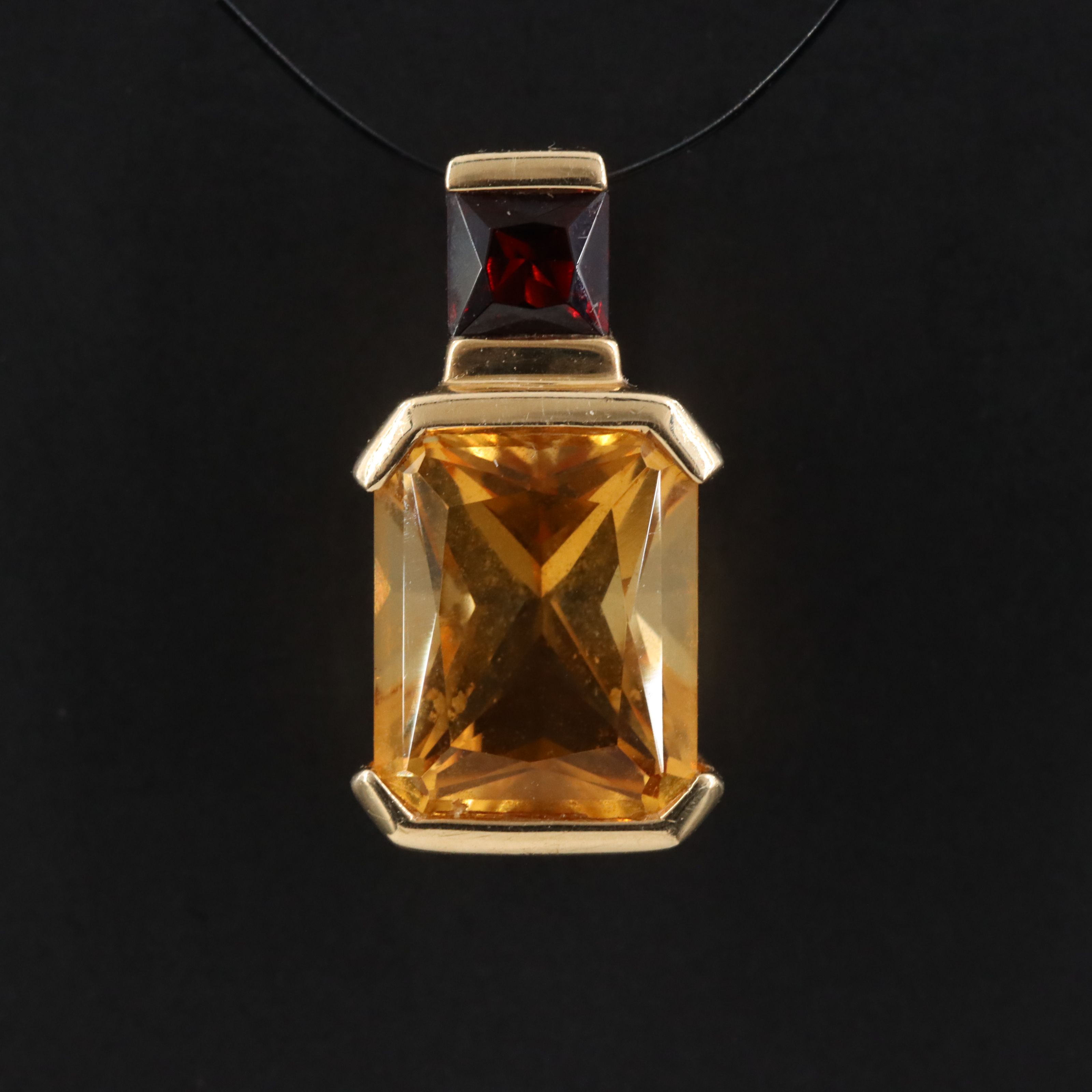 10K Citrine and Garnet Pendant