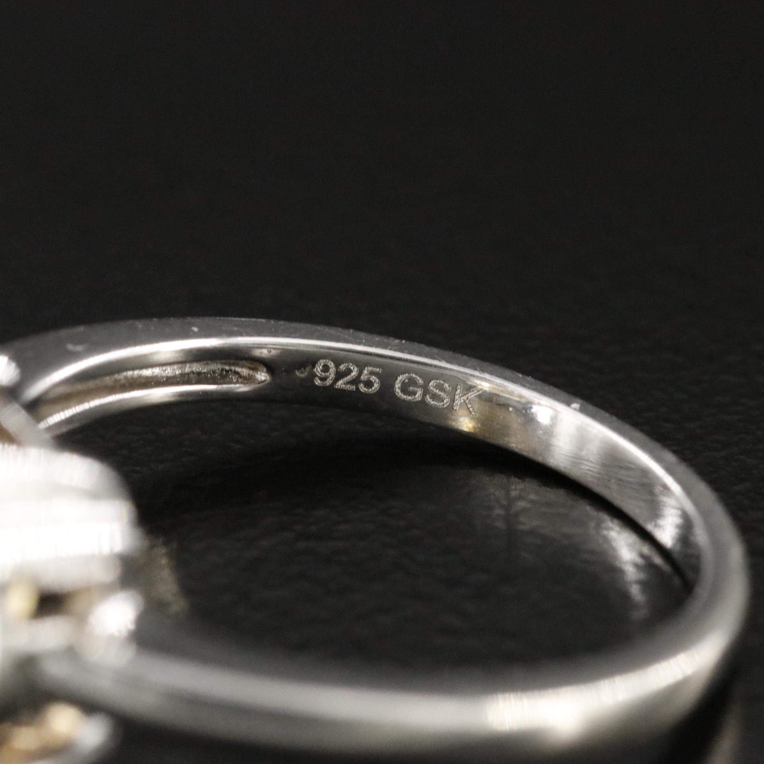 Sterling Citrine Solitaire Ring