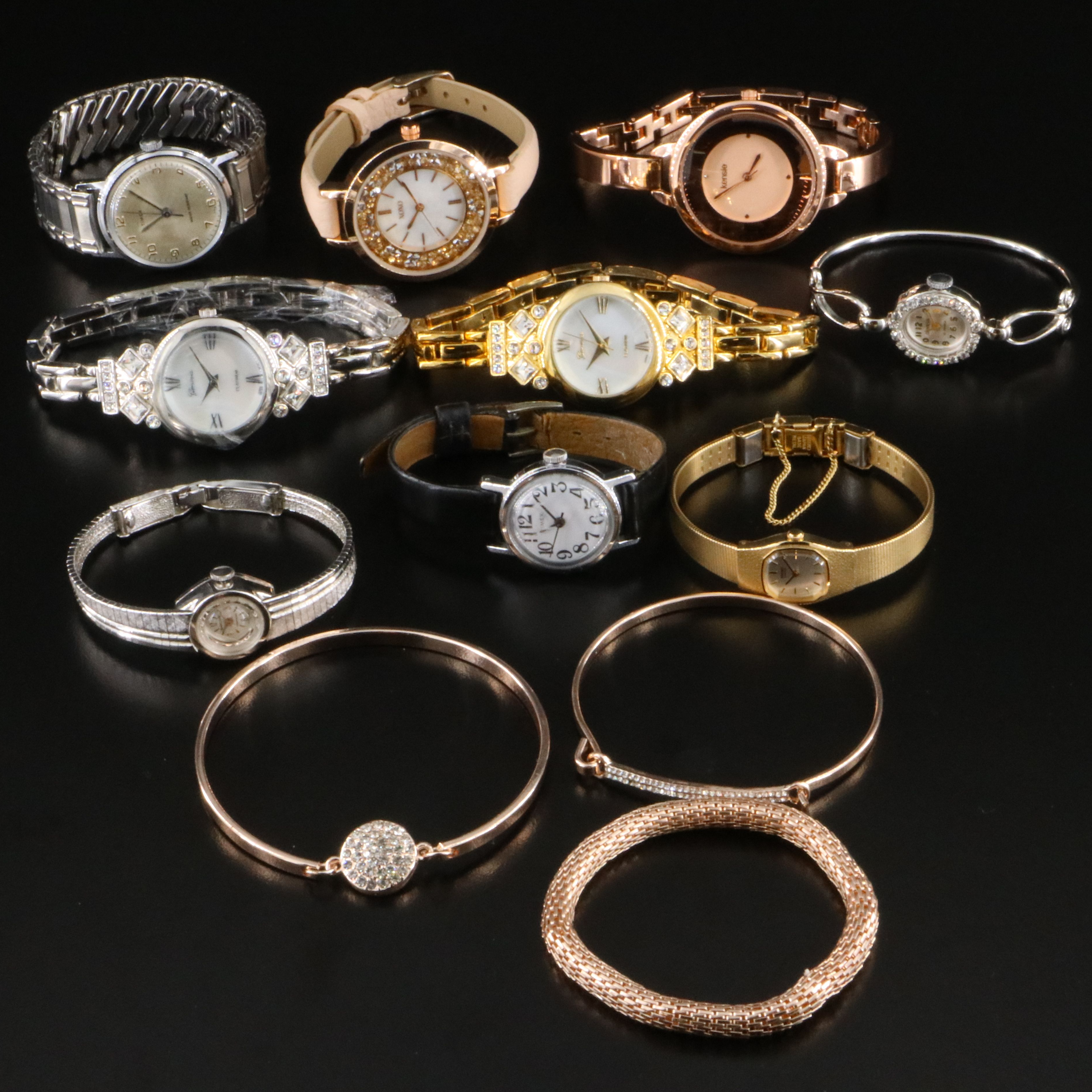 Collection of Fashion and Rhinestone Watches Featuring Kensie and Seiko