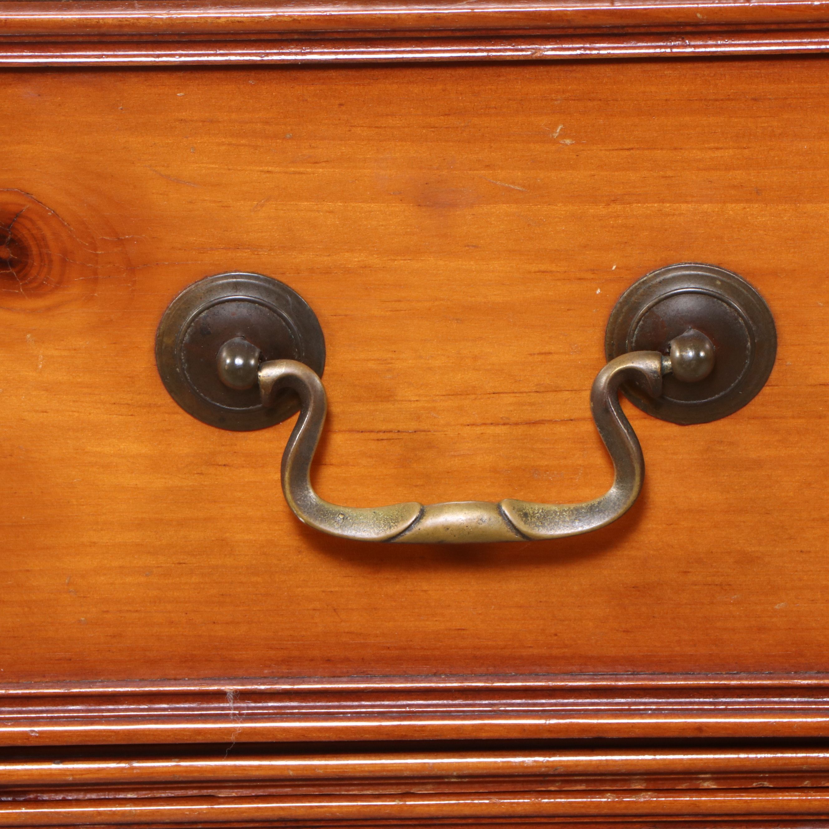 Chippendale Style Maple Finish Chest Shaped Desk with Tooled Leather Top