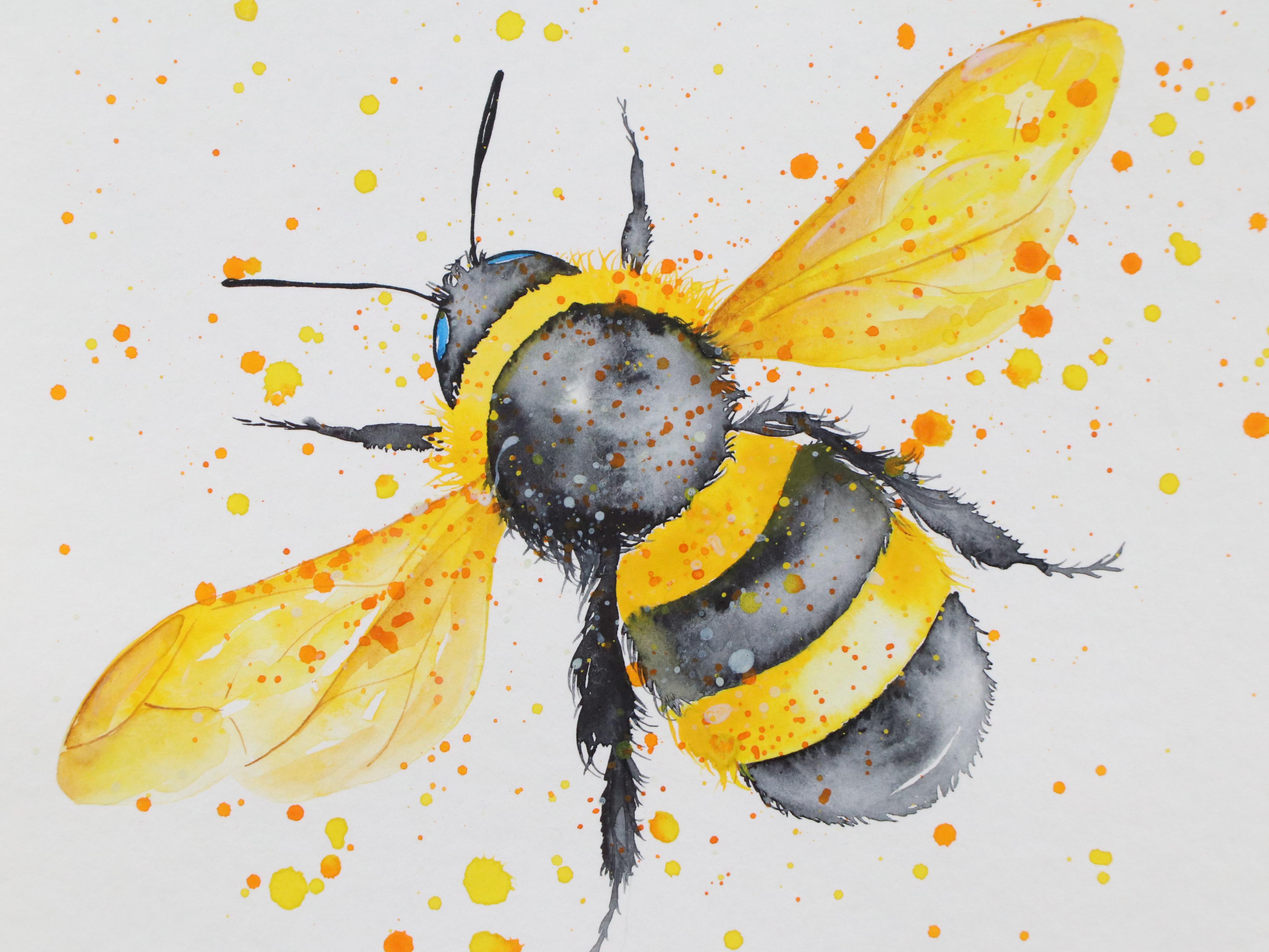 Alyona Glushchenko Watercolor Painting of Bee, 2025