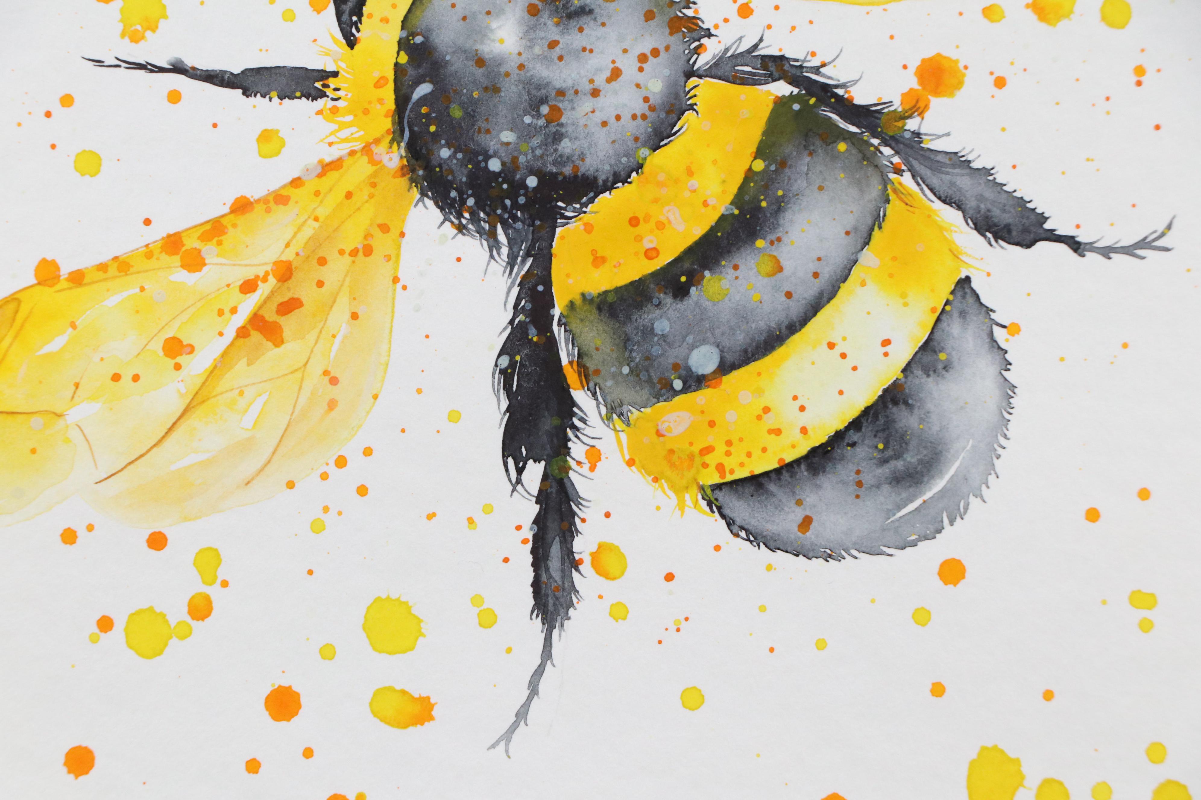 Alyona Glushchenko Watercolor Painting of Bee, 2025