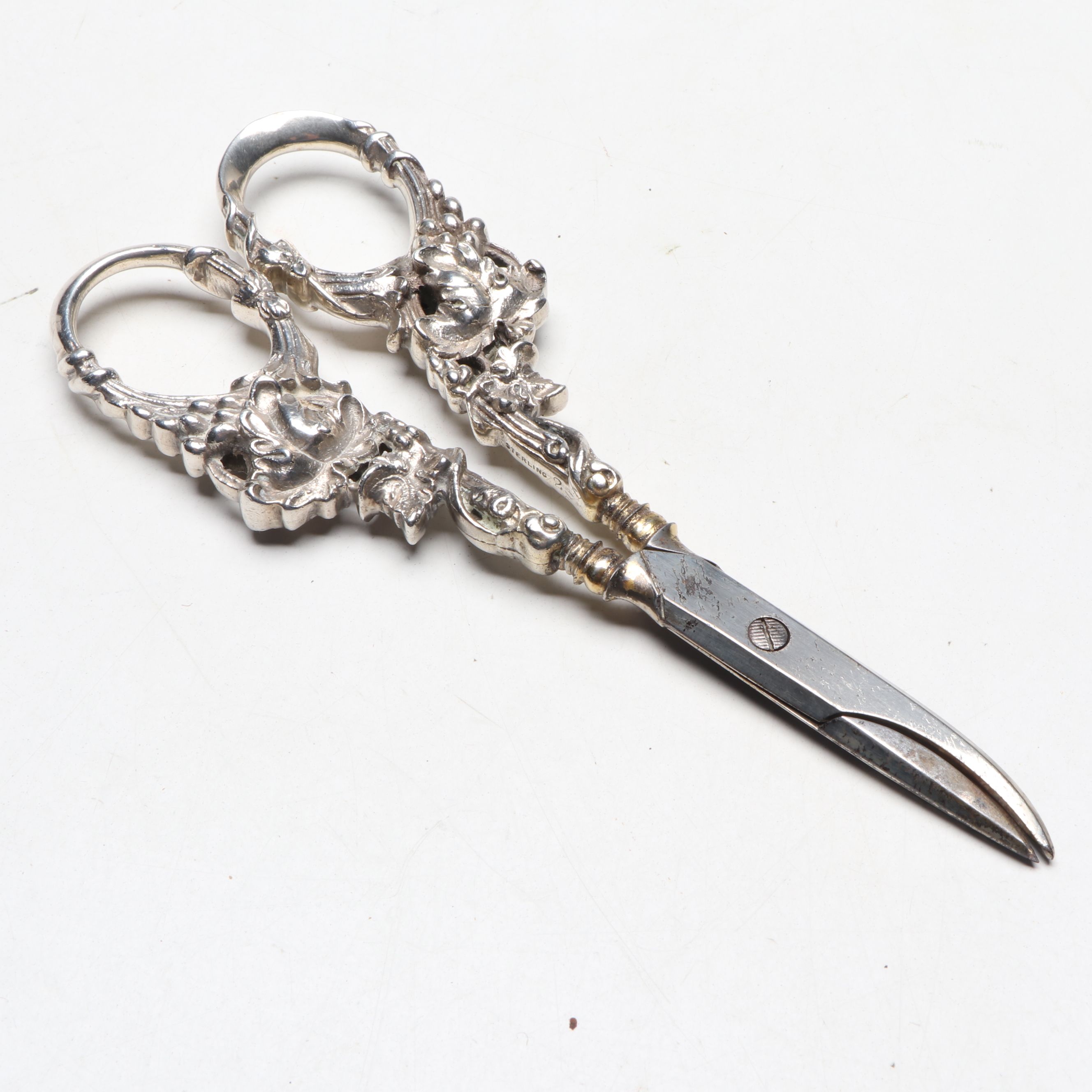 Sterling Silver Grape Shears, Christian Dior Box with Finnish and Other Knives