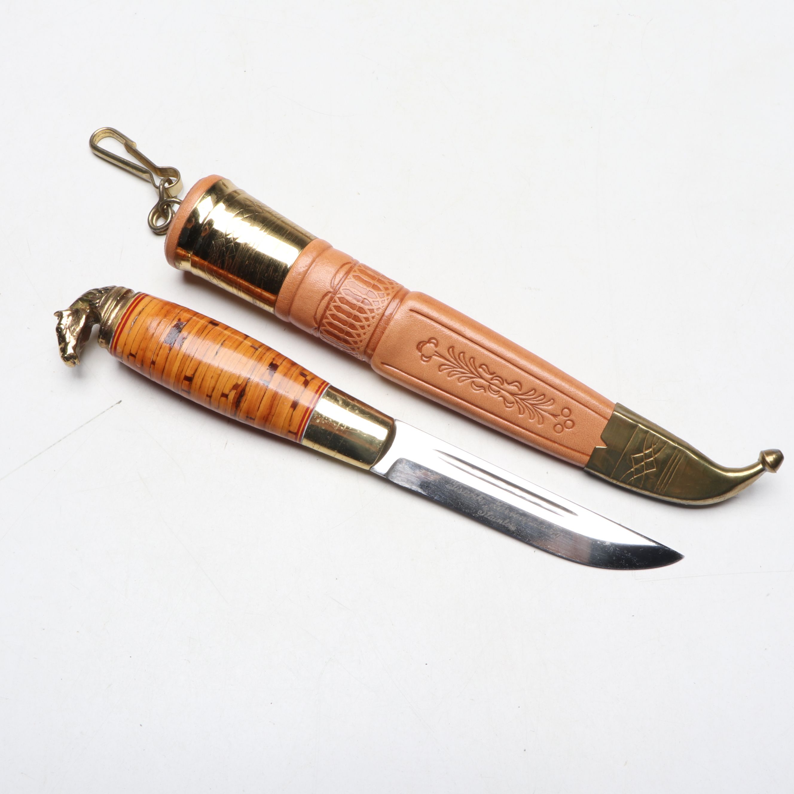 Sterling Silver Grape Shears, Christian Dior Box with Finnish and Other Knives