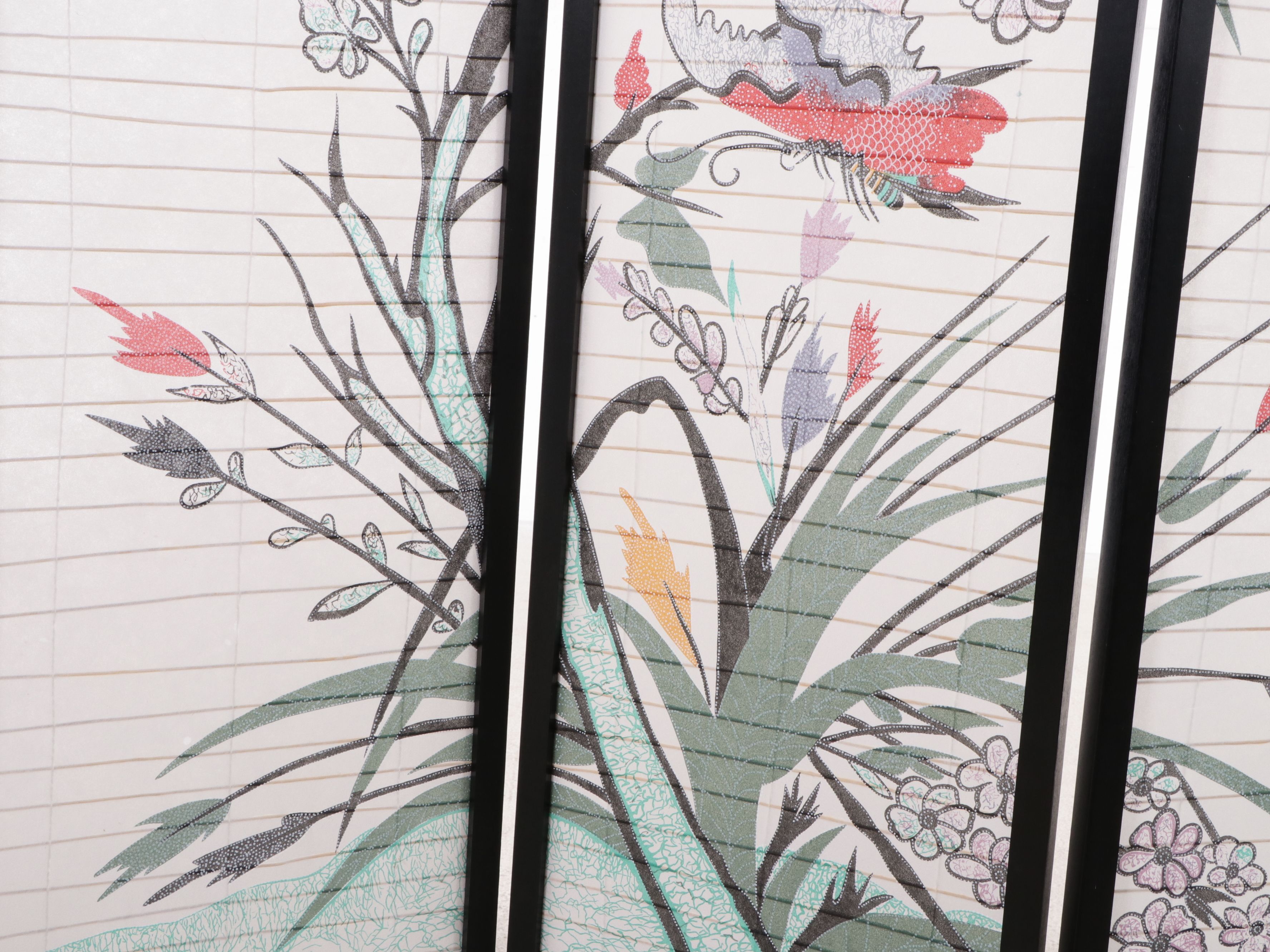 Japanese Style Three-Panel Rice Paper Screen