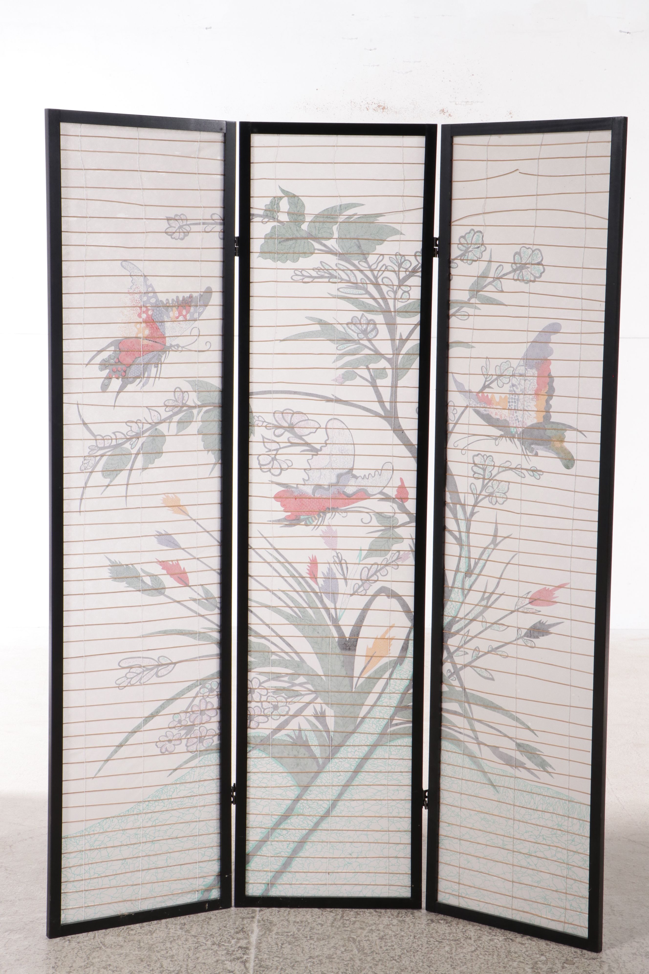 Japanese Style Three-Panel Rice Paper Screen