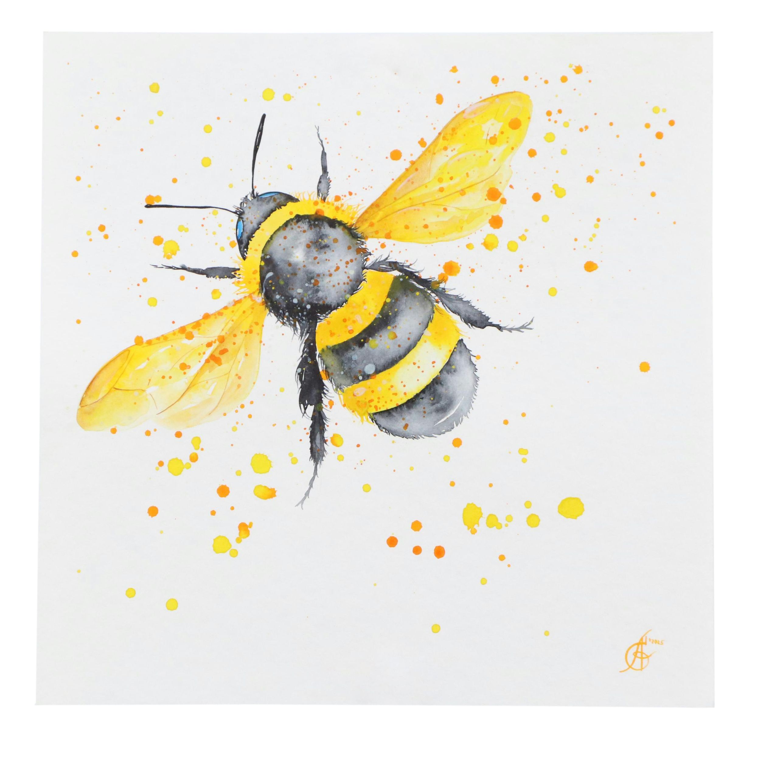 Alyona Glushchenko Watercolor Painting of Bee, 2025