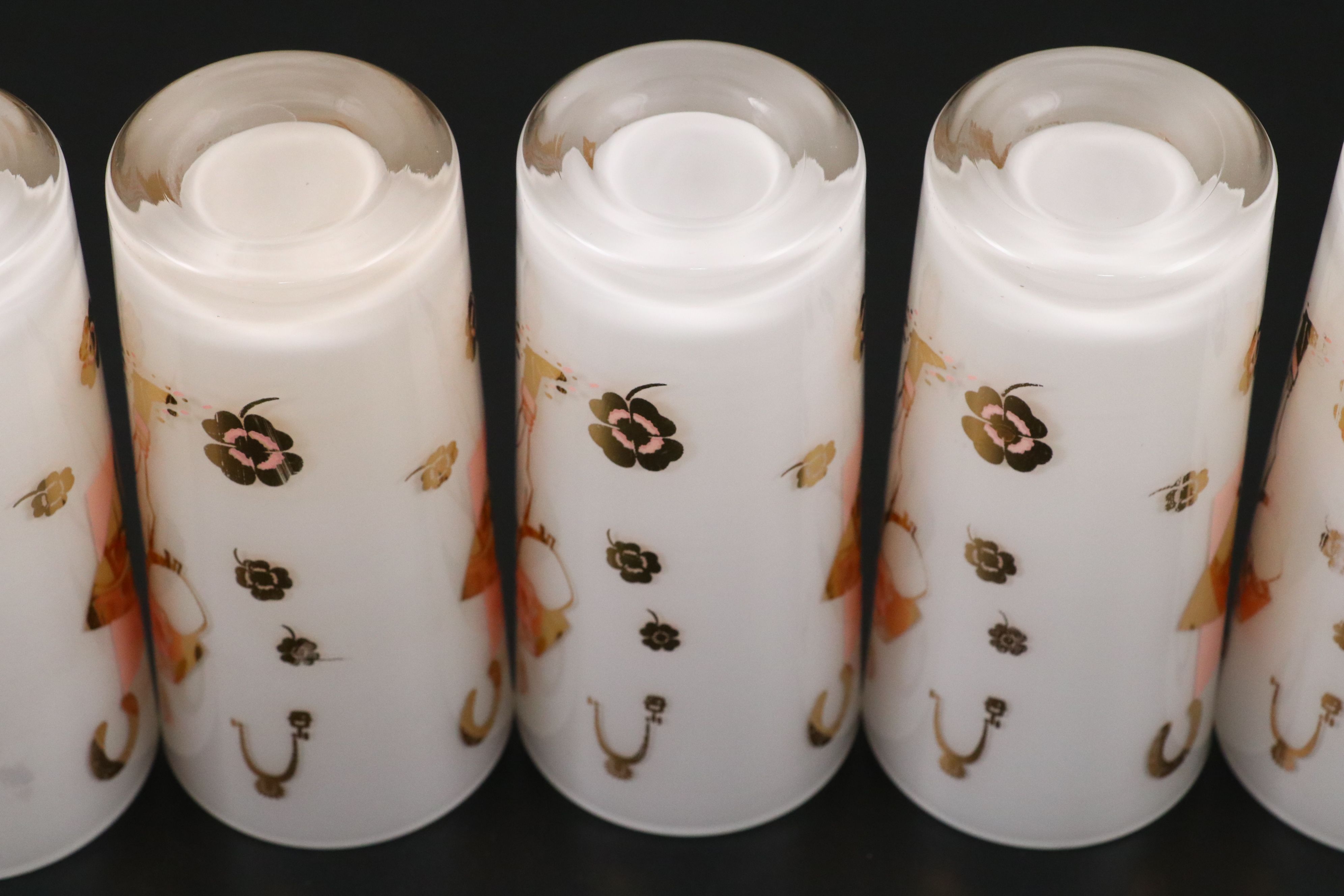 Fred Press Mid Century Modern Glass Derby Tumblers