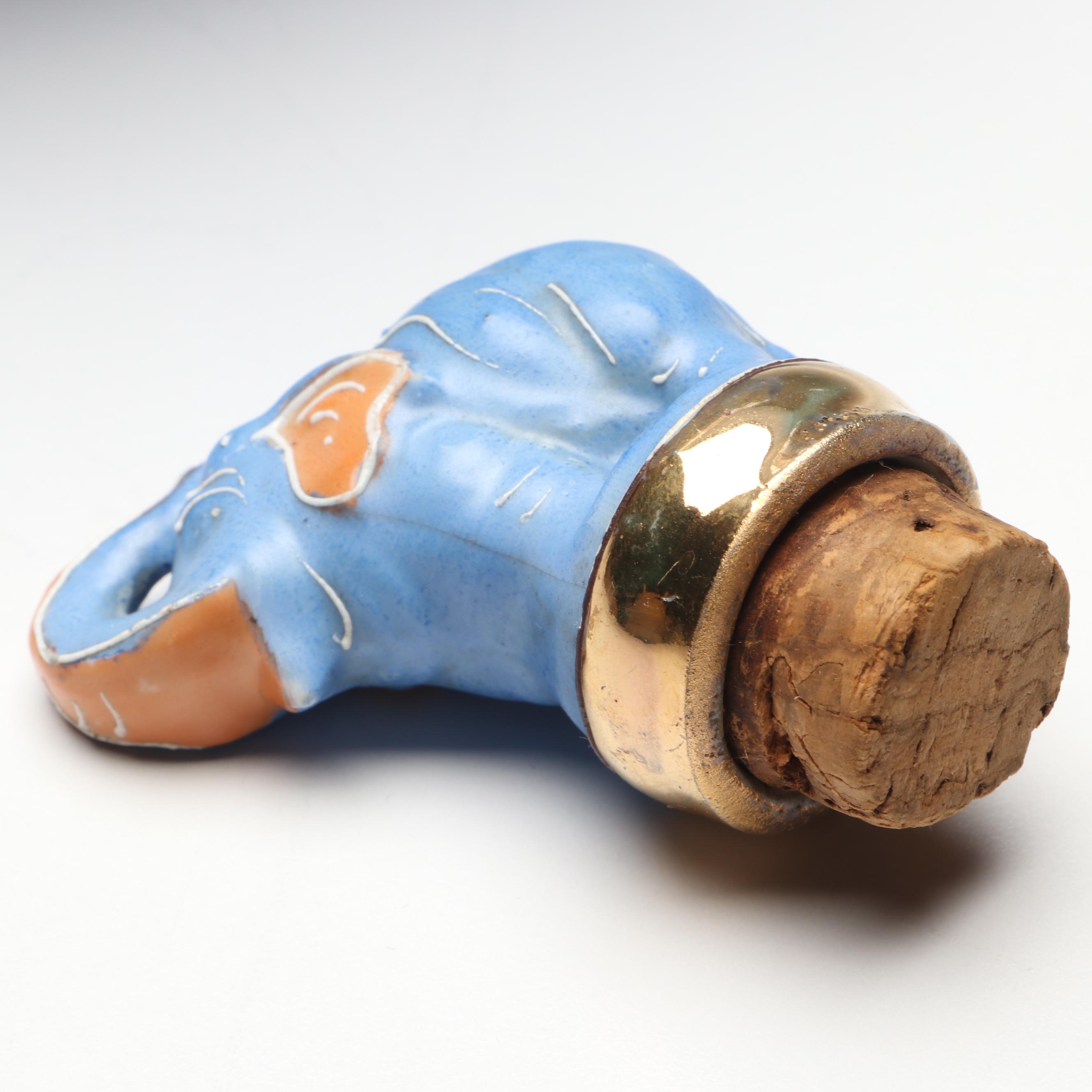 Japanese Hand-Painted Moriage Porcelain Sake Barrel