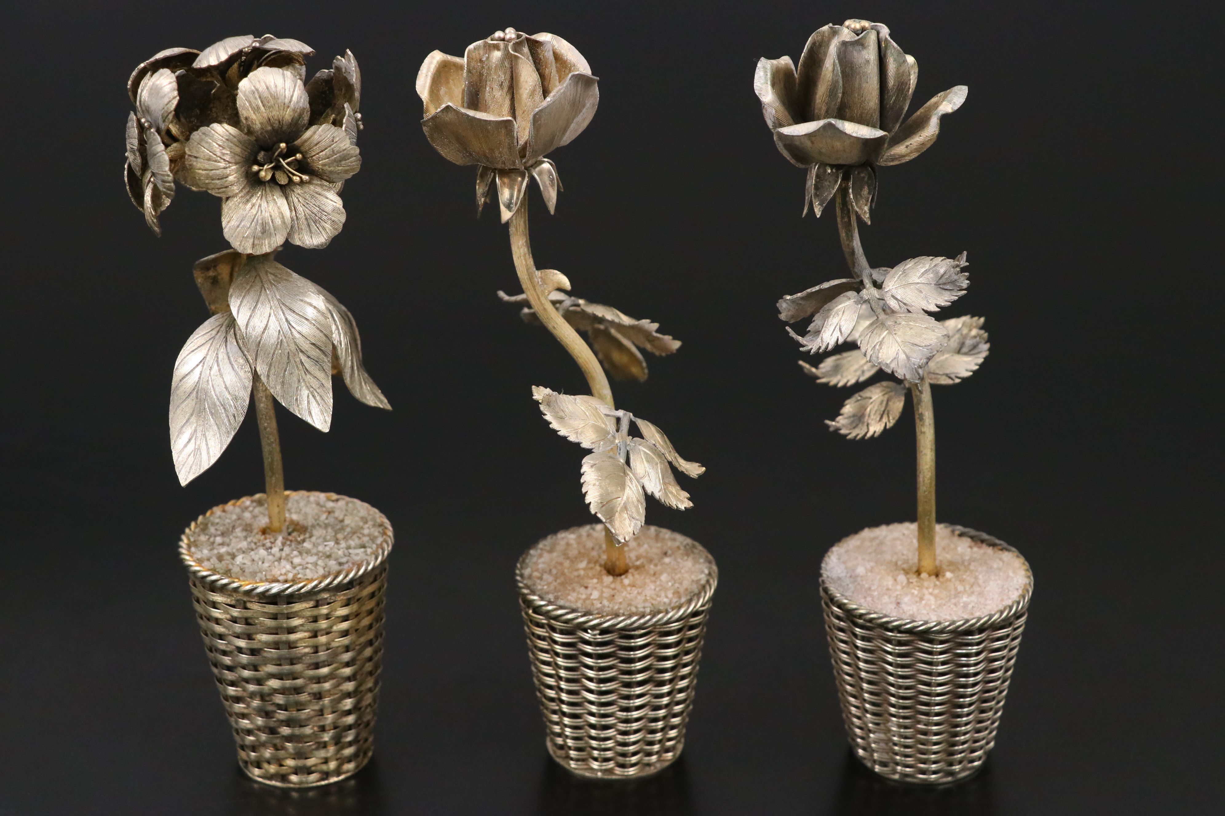 Tiffany & Co. Gilt Sterling Silver Potted Flowers Designed by Janna Thomas