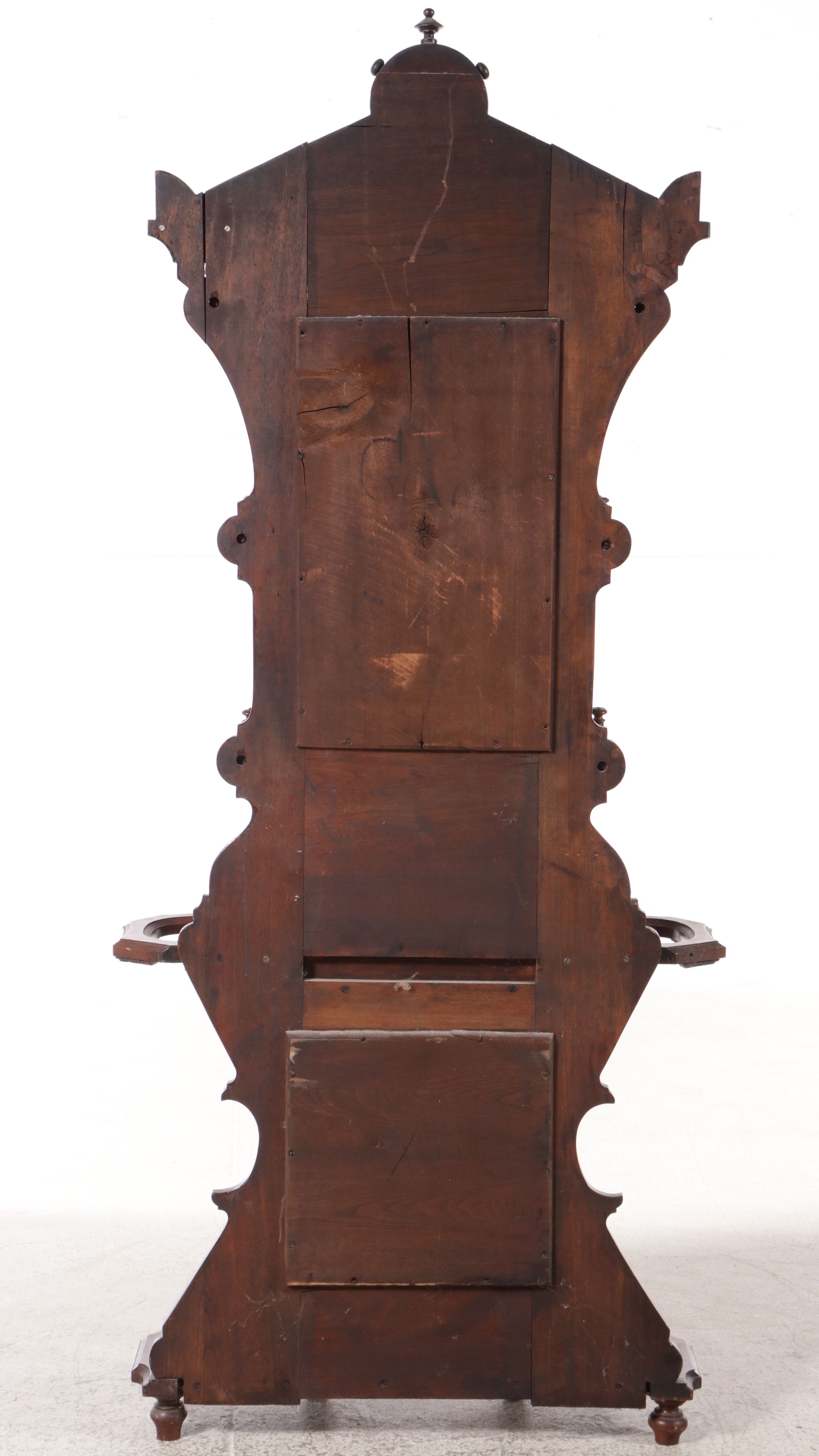 Victorian Renaissance Revival Walnut Hall Tree with Marble Top