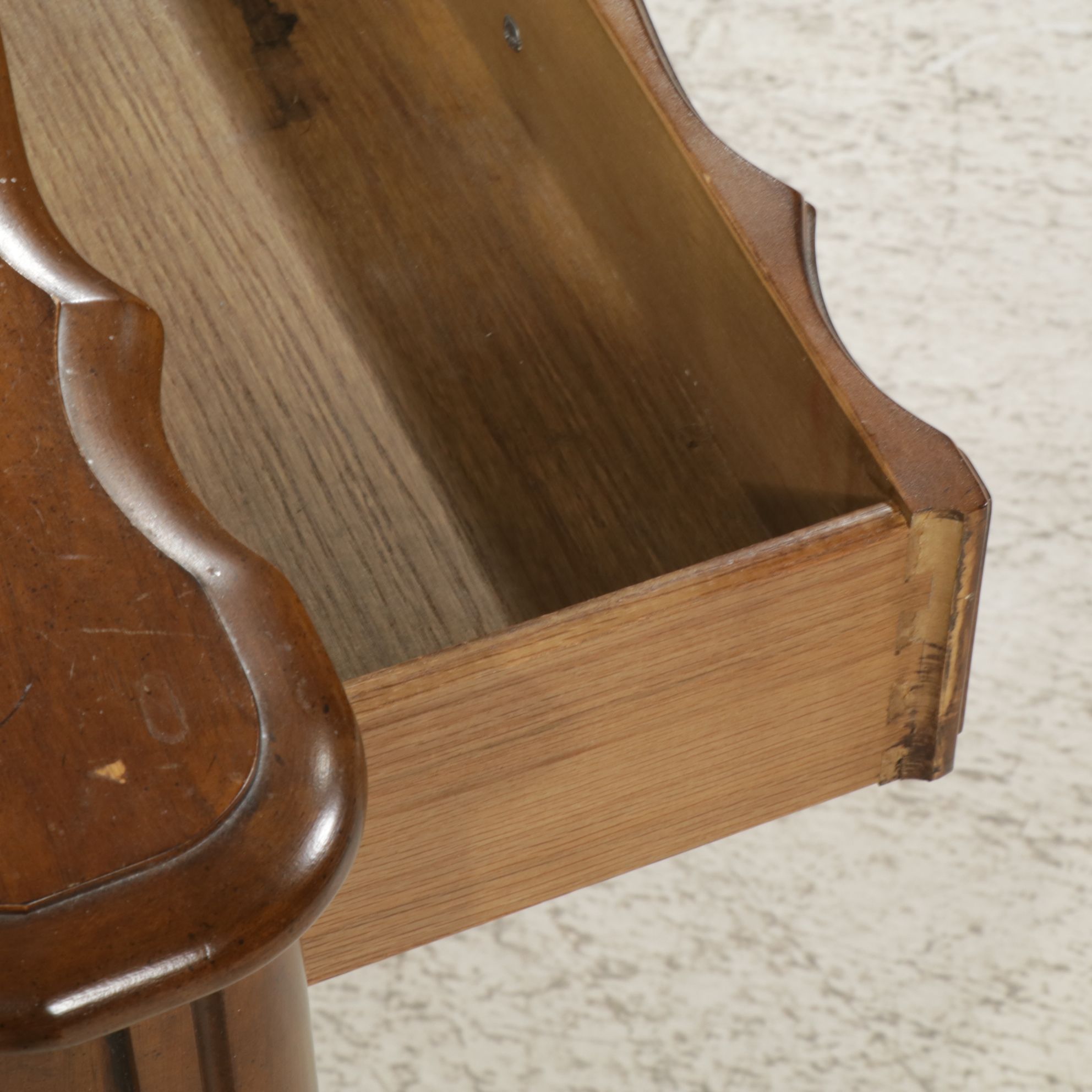 White Furniture French Provincial Style Walnut Nightstands, Pair