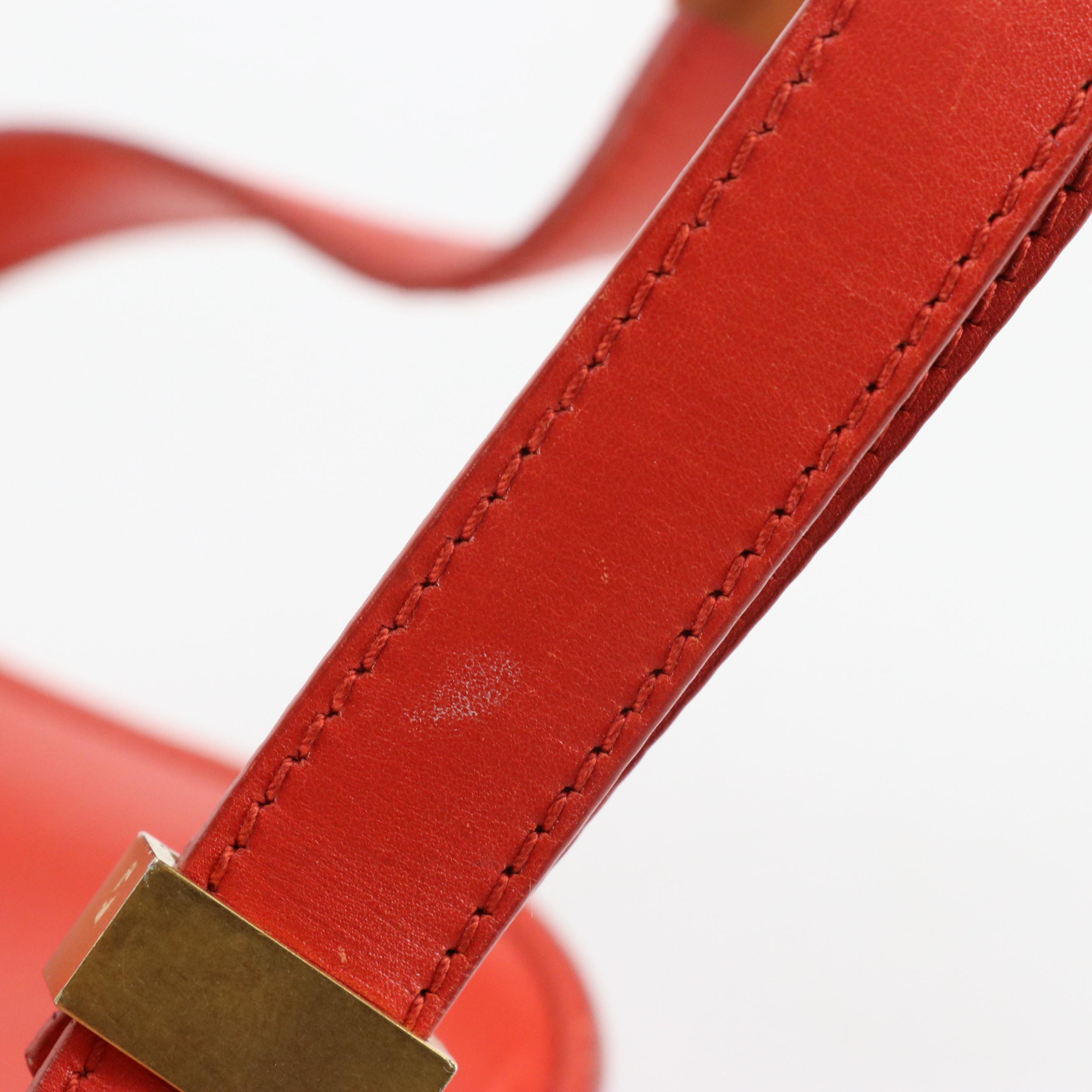 Celine Medium Classic Box Bag in Orange Calfskin Leather