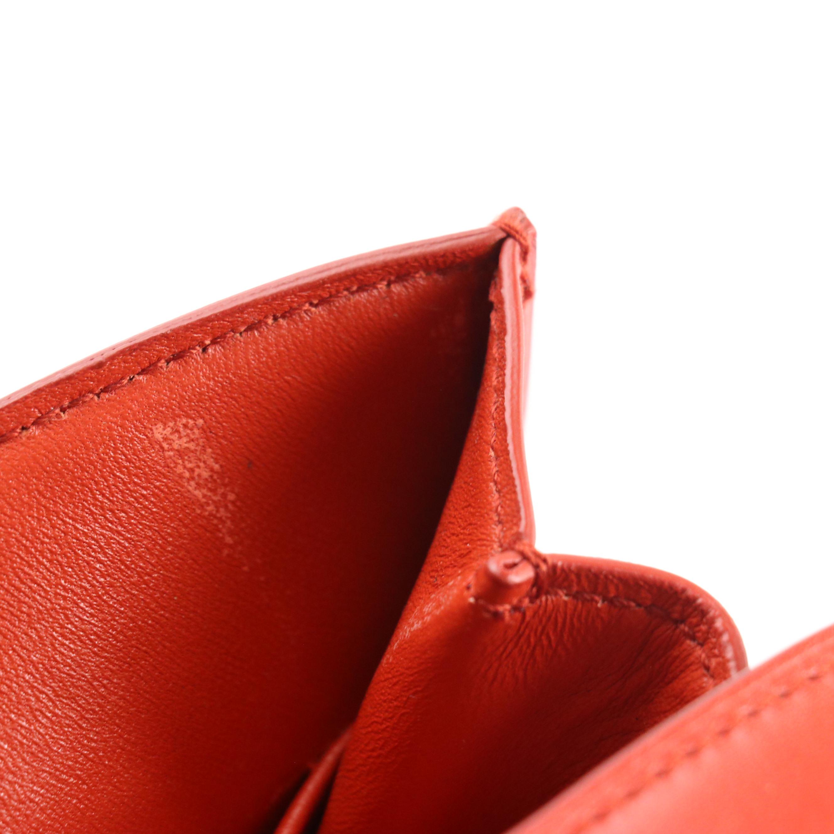 Celine Medium Classic Box Bag in Orange Calfskin Leather