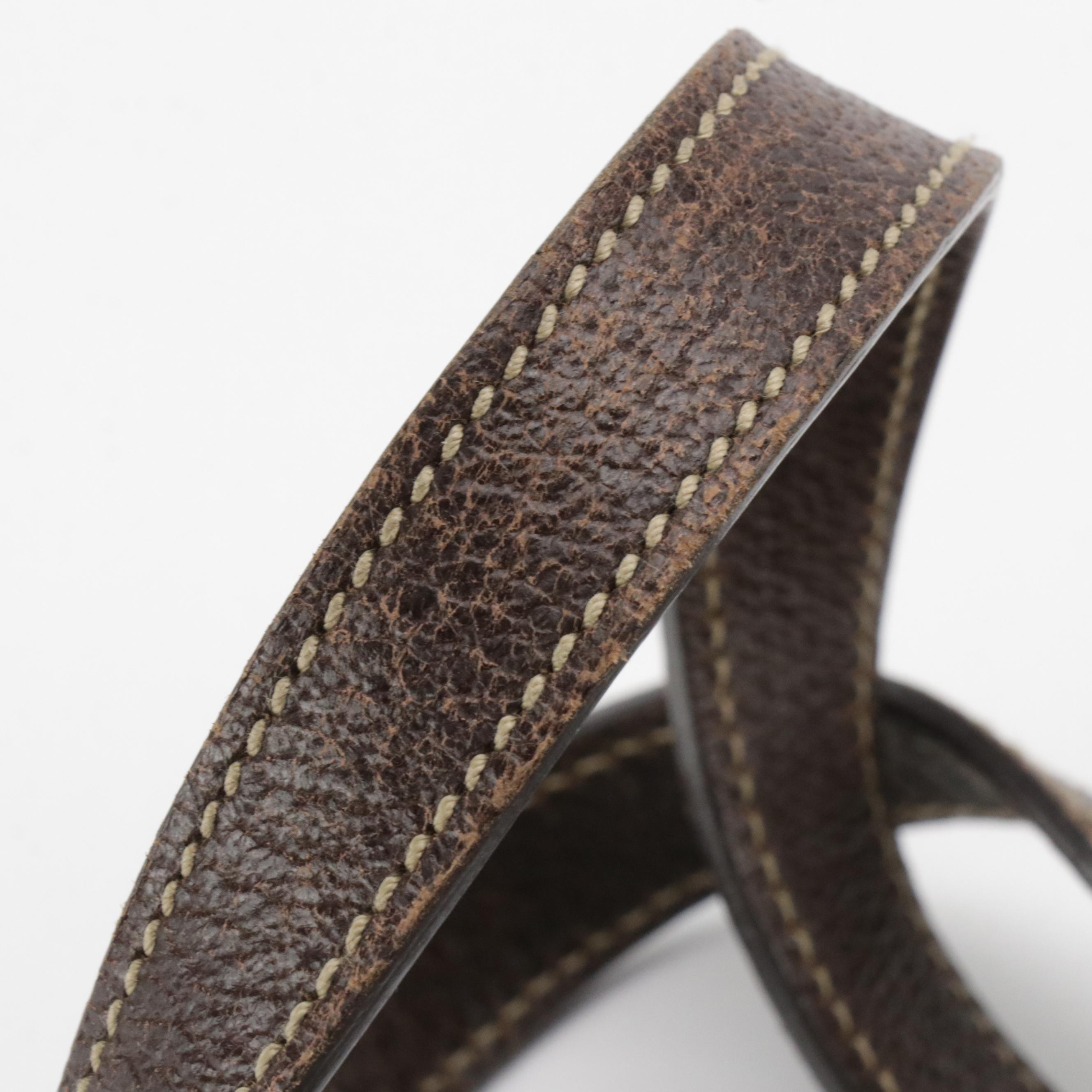 Gucci Charmy Zip-Around Boston Bag in GG Canvas and Brown Cinghiale Leather