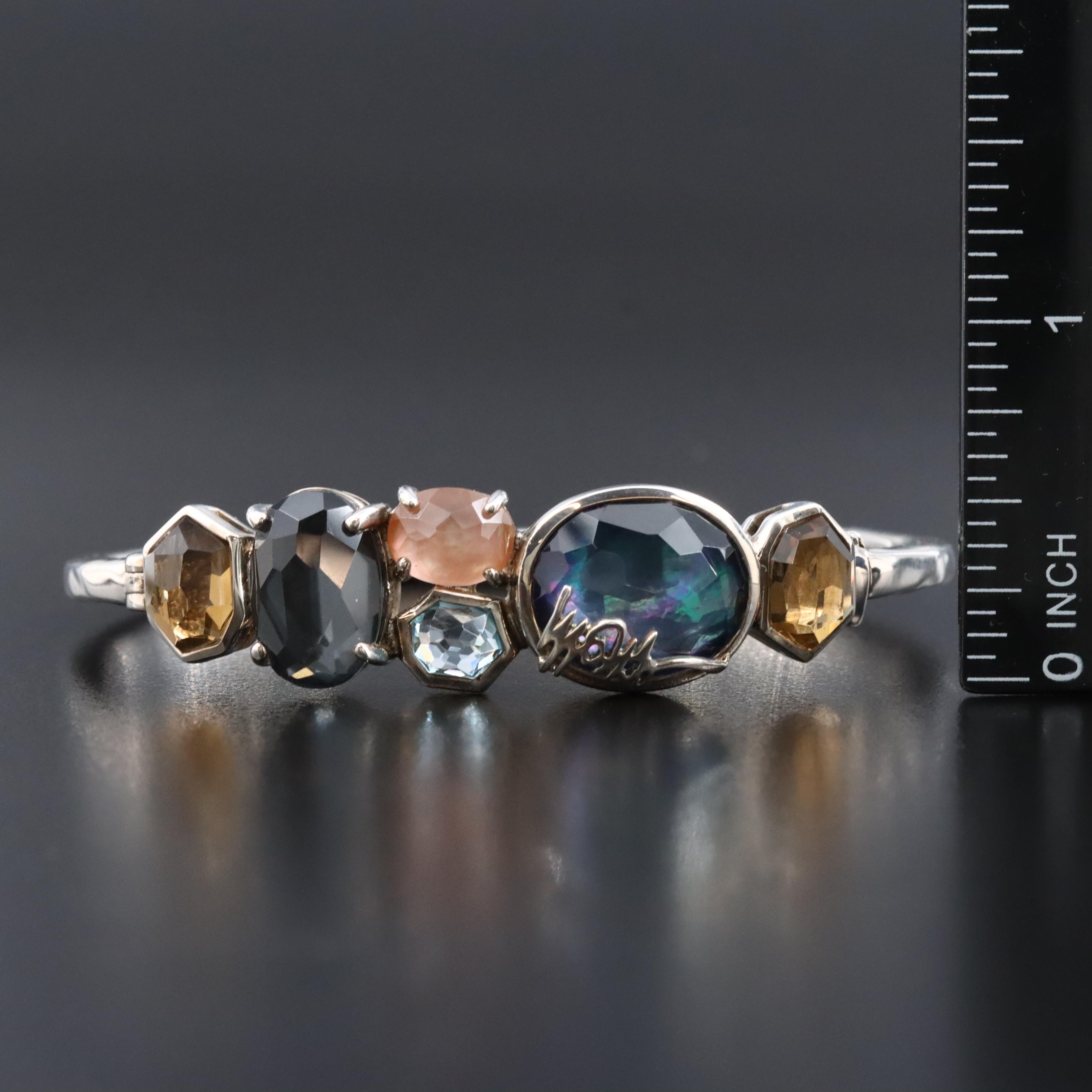 Ippolita Rock Candy Sterling Multi Gemstone Hinged Bracelet
