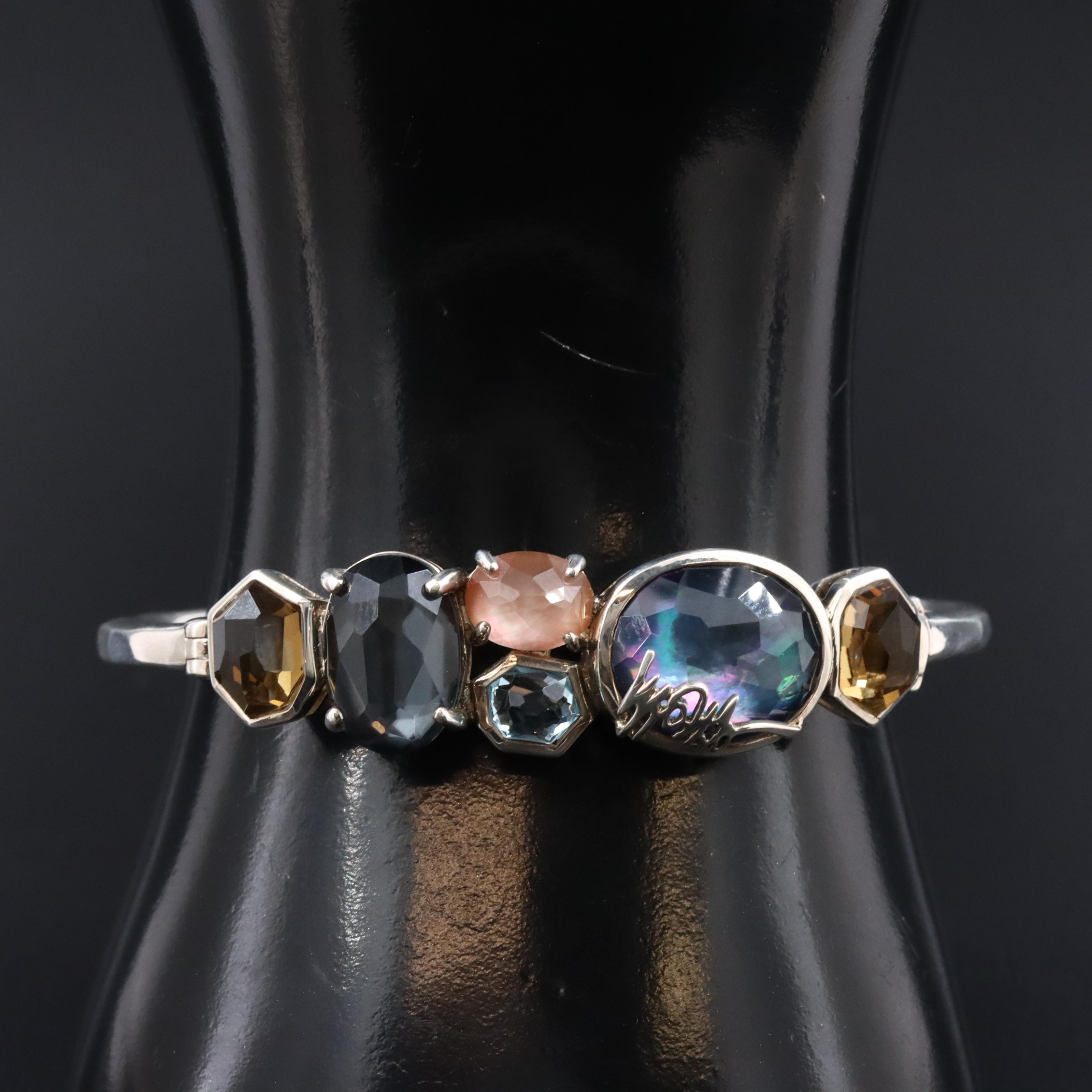 Ippolita Rock Candy Sterling Multi Gemstone Hinged Bracelet