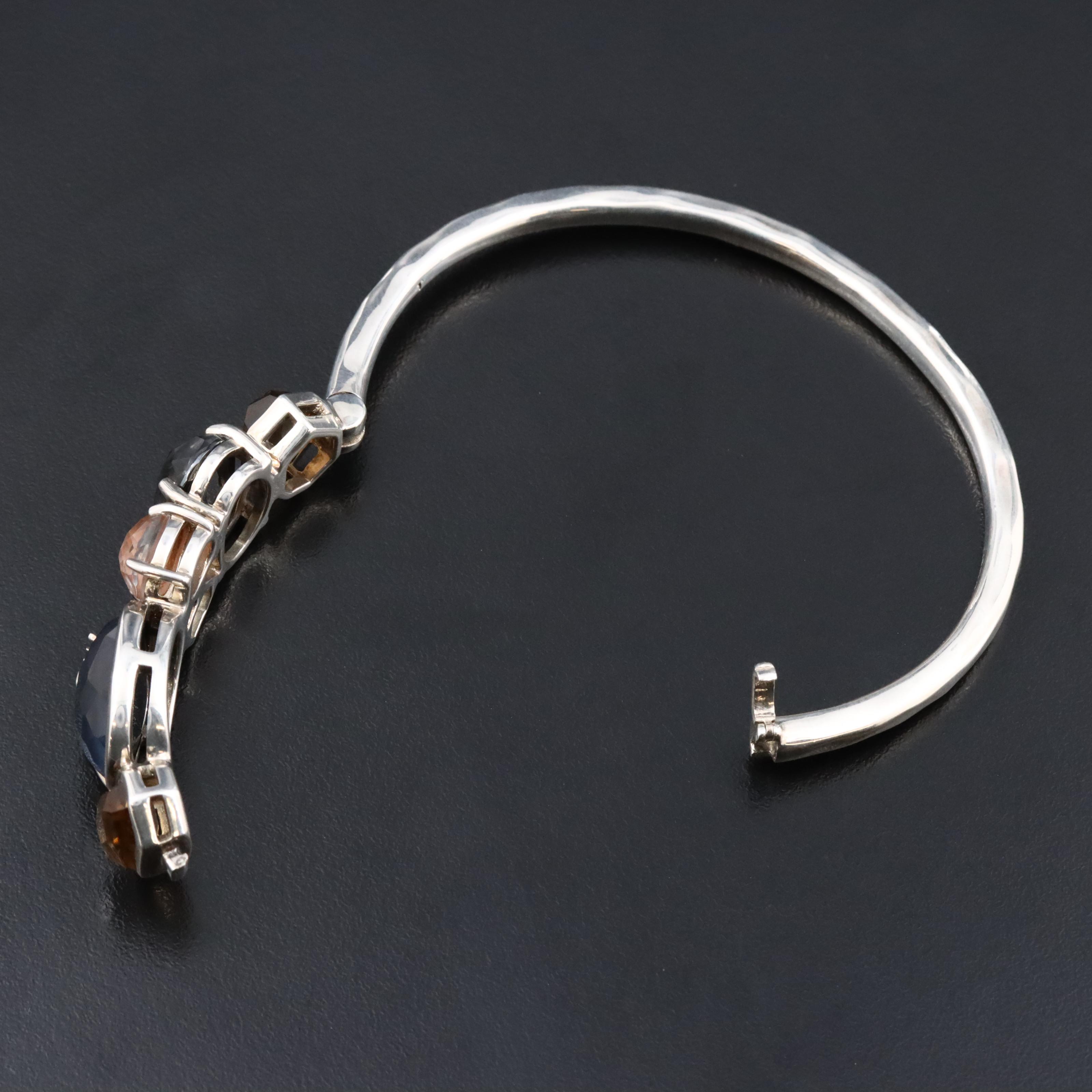 Ippolita Rock Candy Sterling Multi Gemstone Hinged Bracelet