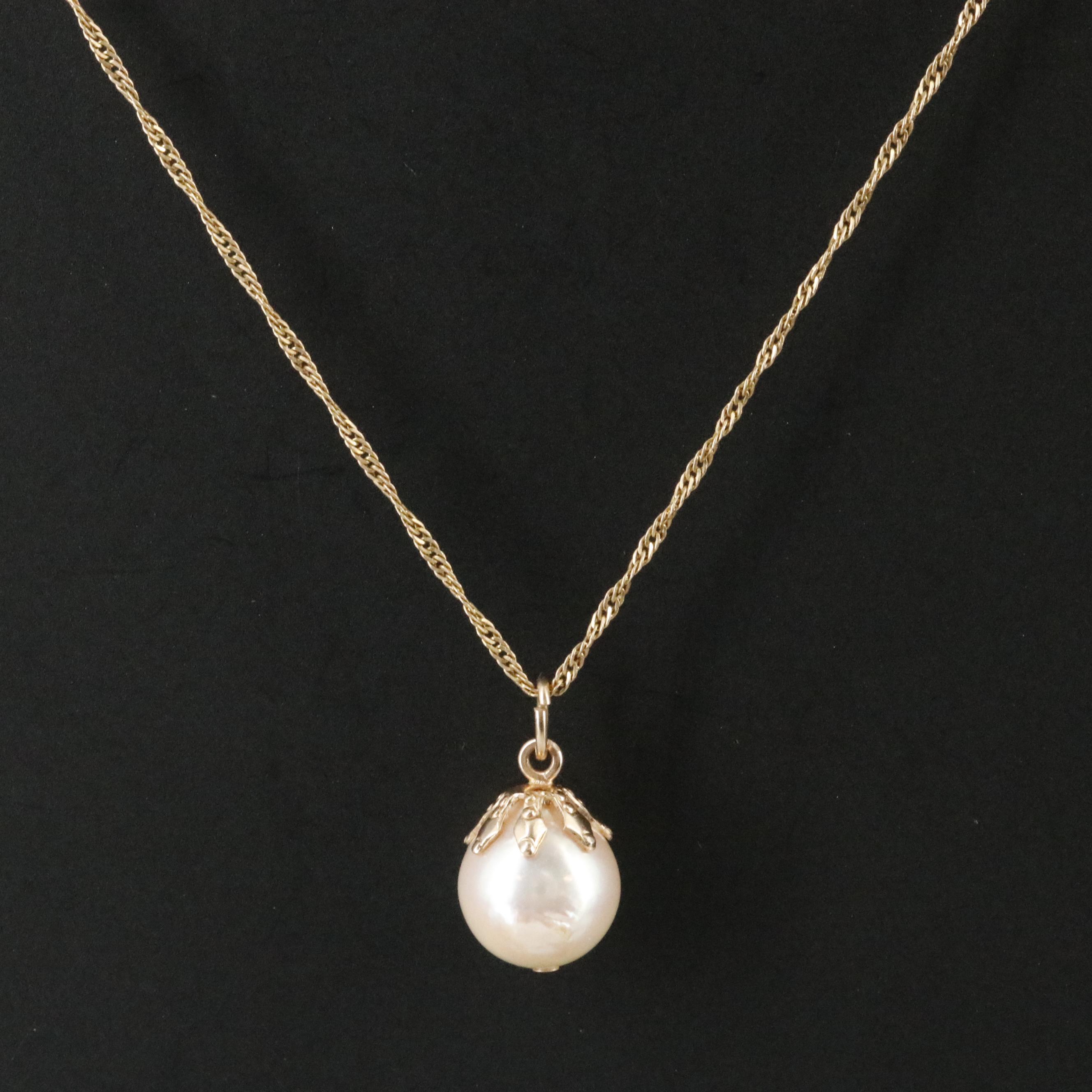 14K Pearl Drop Necklace