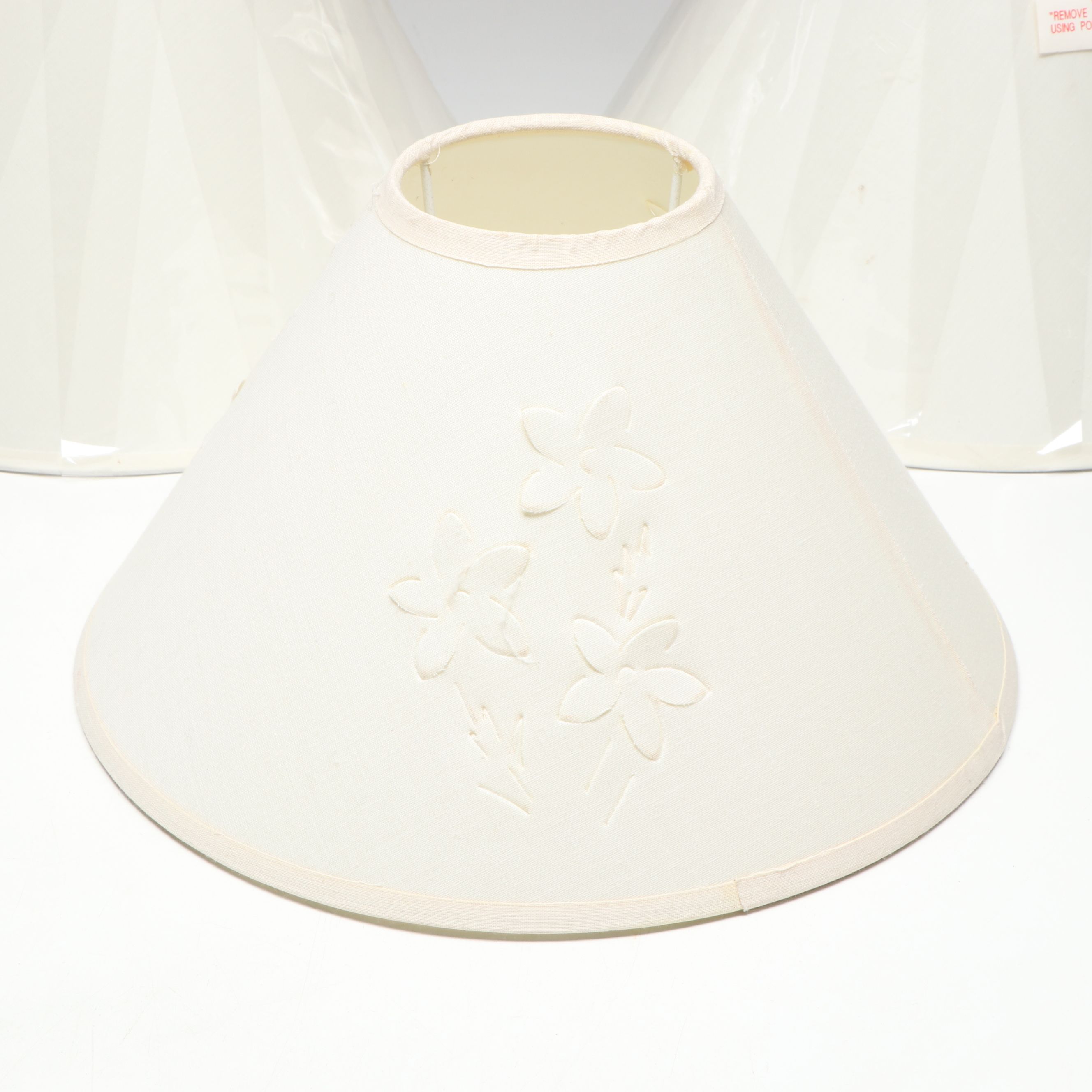 Cutwork Pierced Floral Cotton Shade and Pair of Uno Shades