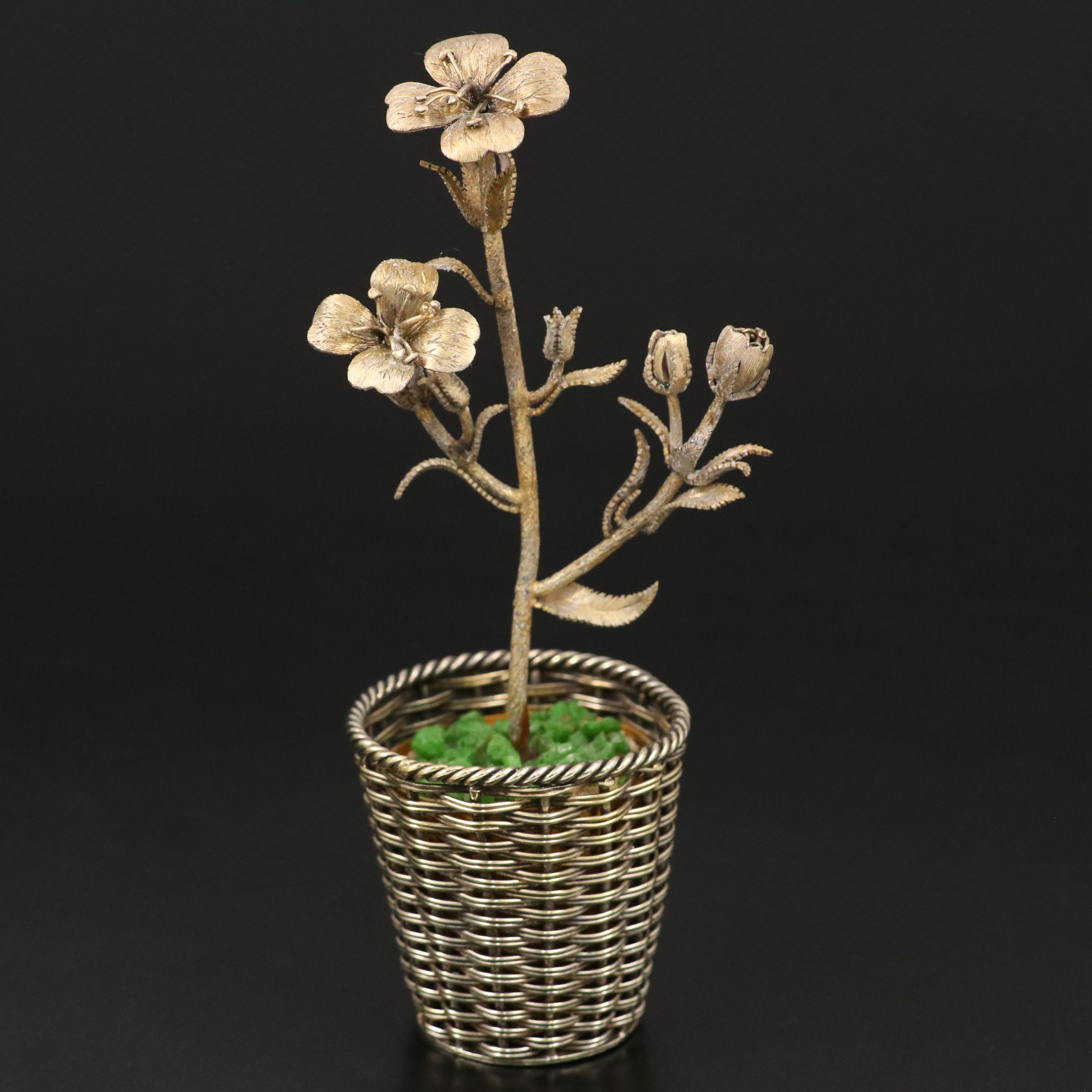 Tiffany & Co. Mexican Gilt Sterling Potted Flower Designed by Janna Thomas