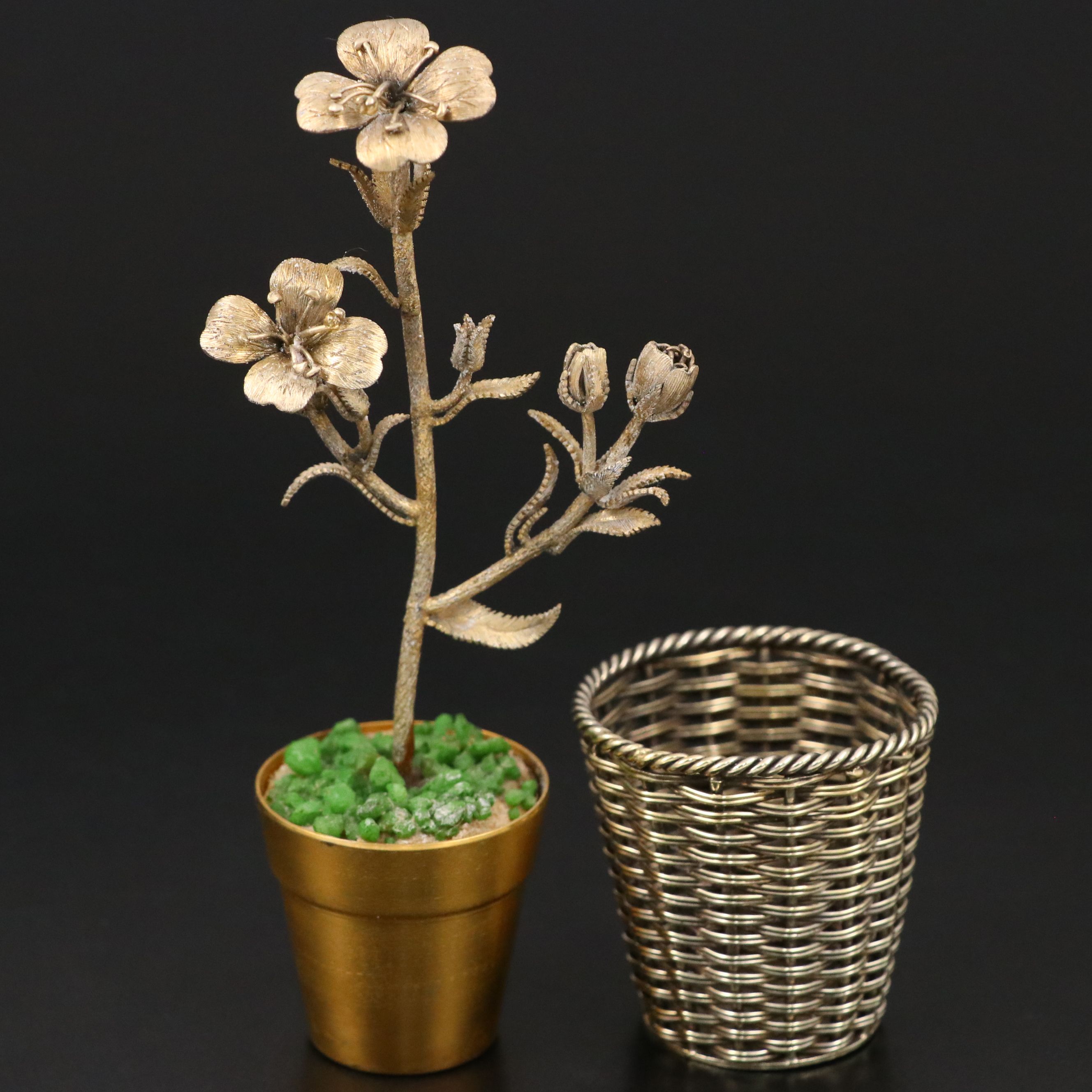 Tiffany & Co. Mexican Gilt Sterling Potted Flower Designed by Janna Thomas