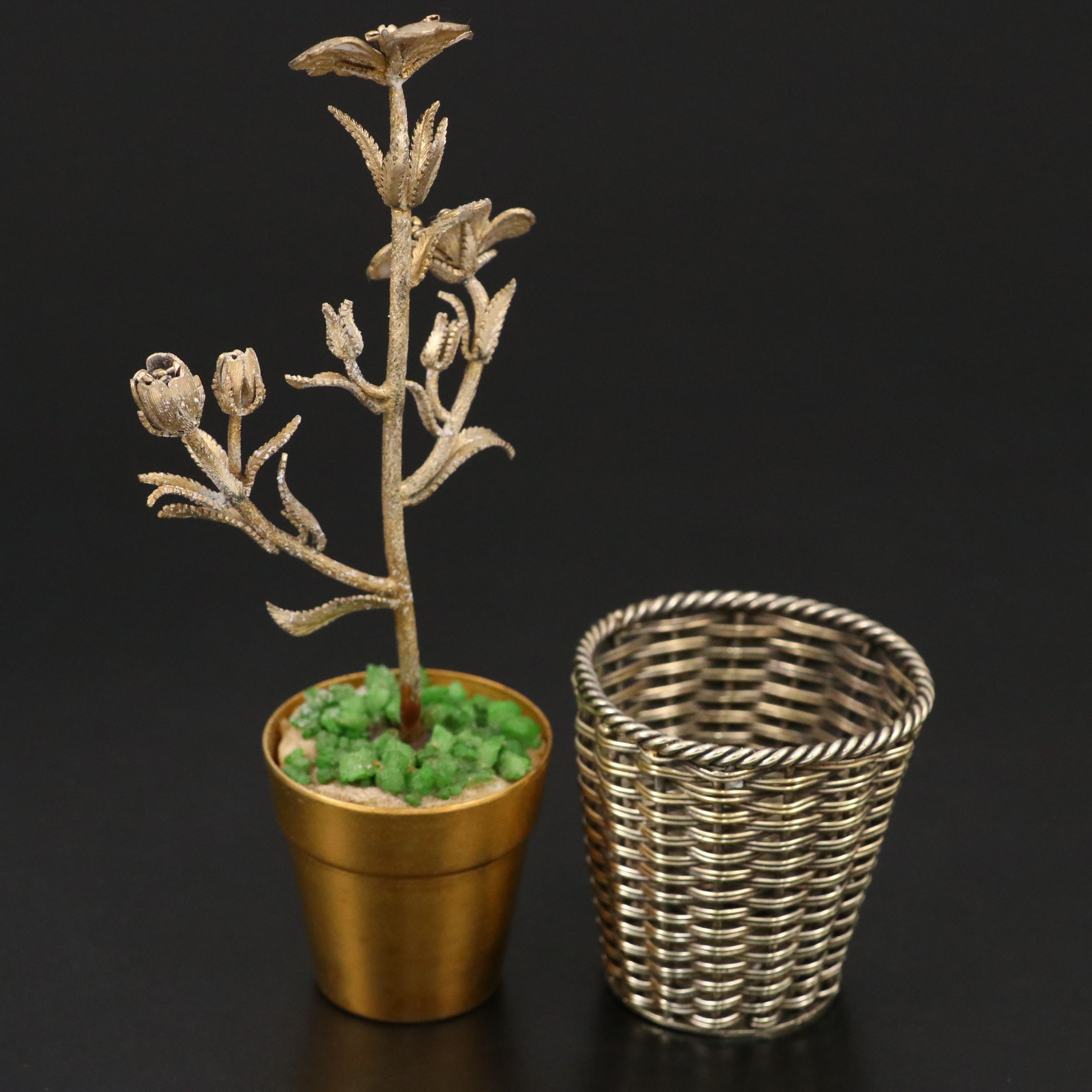 Tiffany & Co. Mexican Gilt Sterling Potted Flower Designed by Janna Thomas