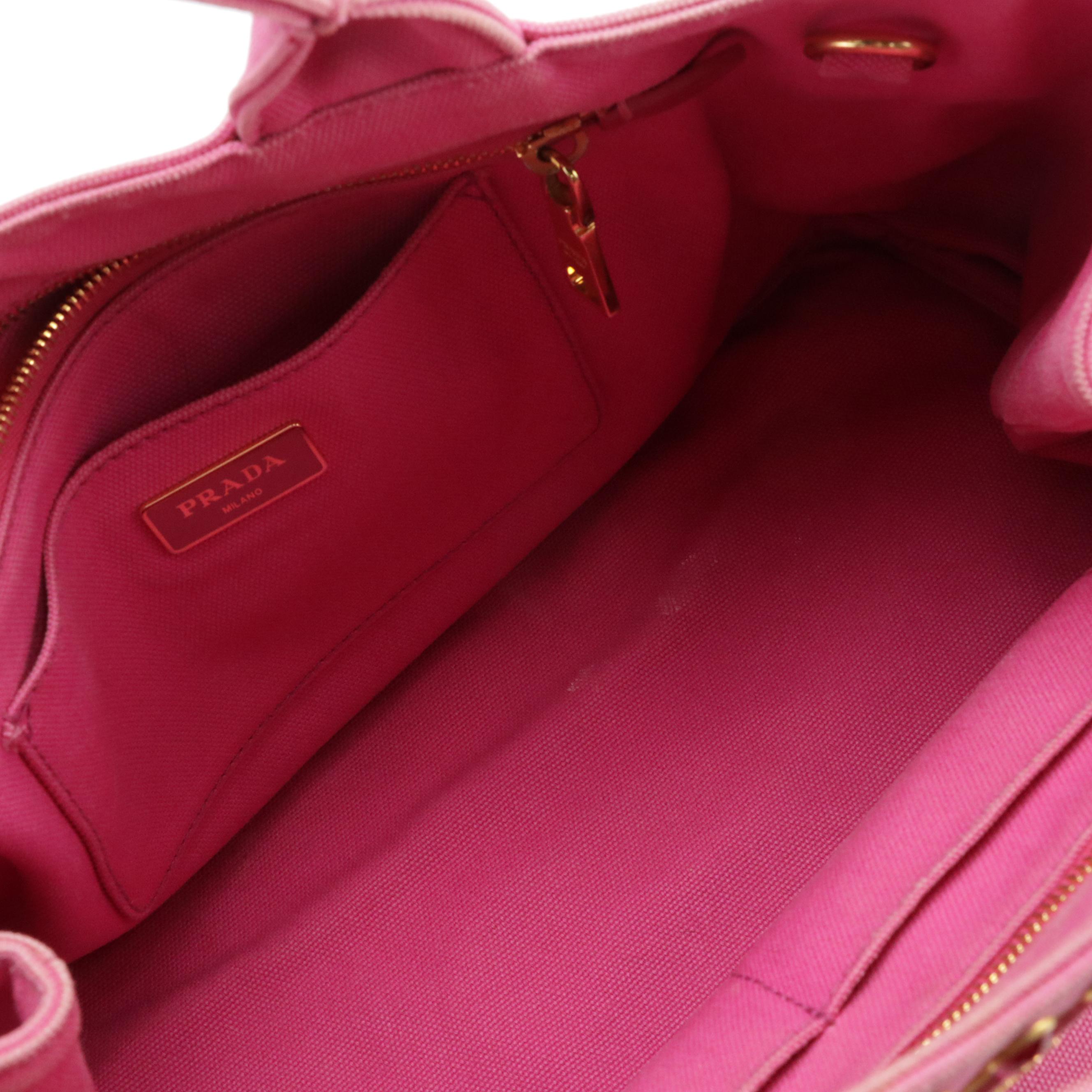 Prada Canapa Bijoux Two-Way Tote in Pink Canvas