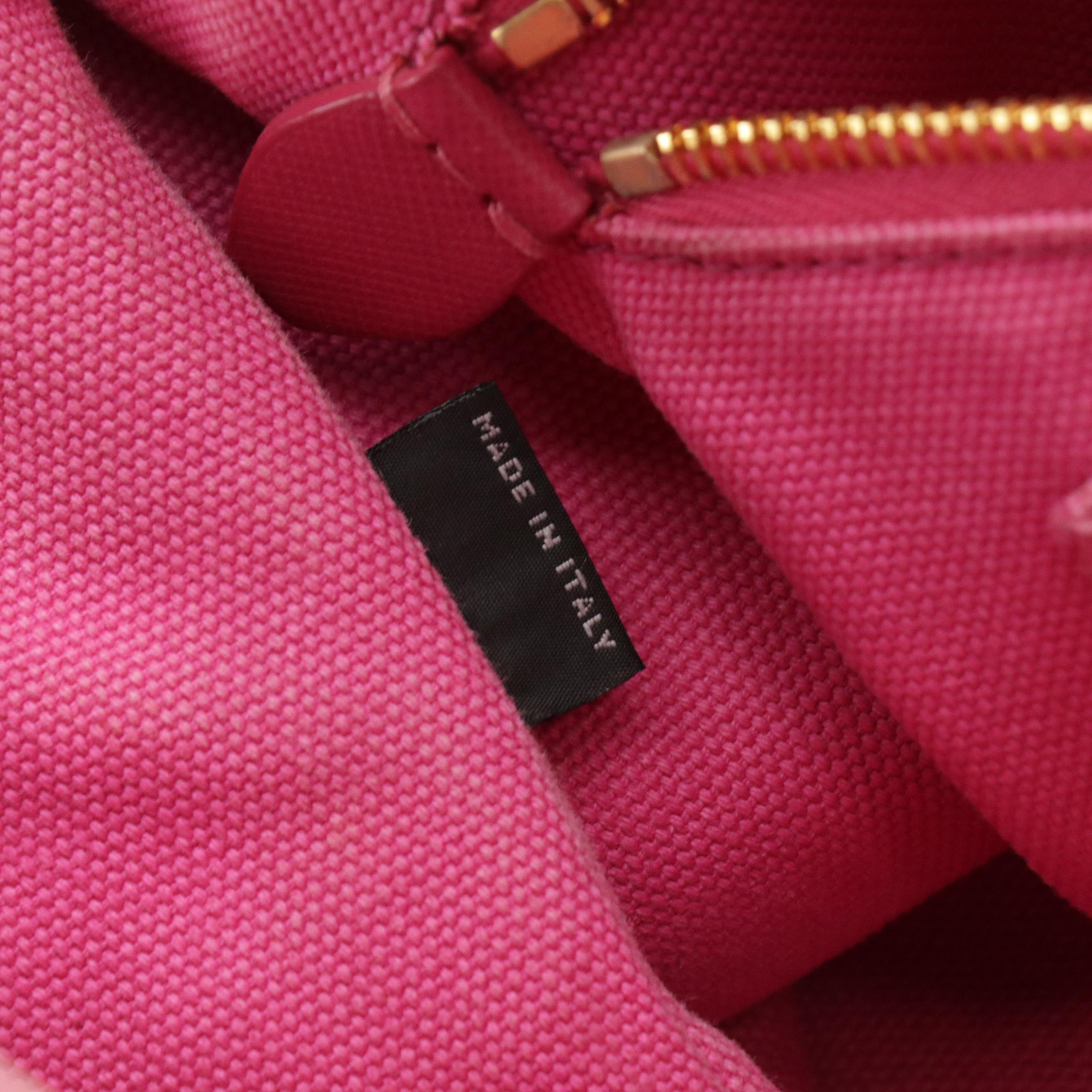 Prada Canapa Bijoux Two-Way Tote in Pink Canvas