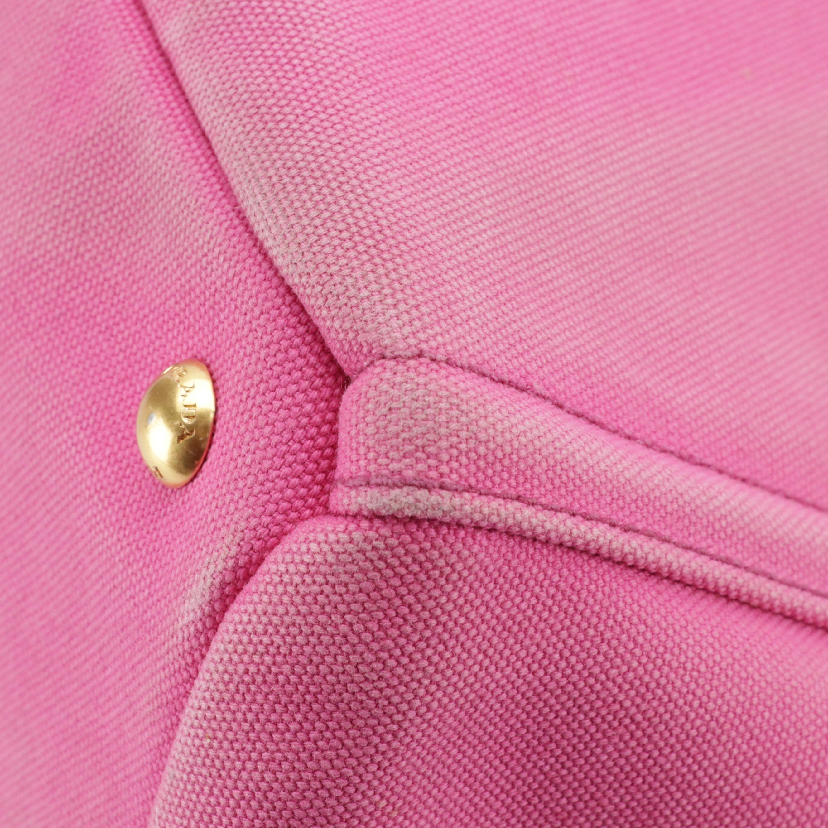 Prada Canapa Bijoux Two-Way Tote in Pink Canvas