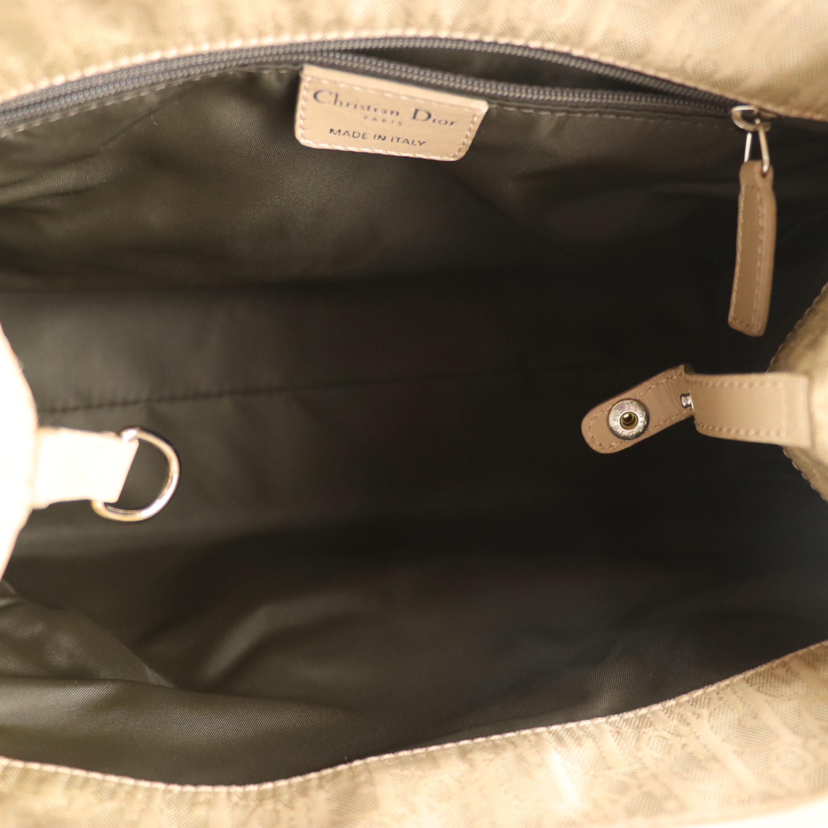 Christian Dior Lovely Tote in Champagne Trotter Canvas and Leather