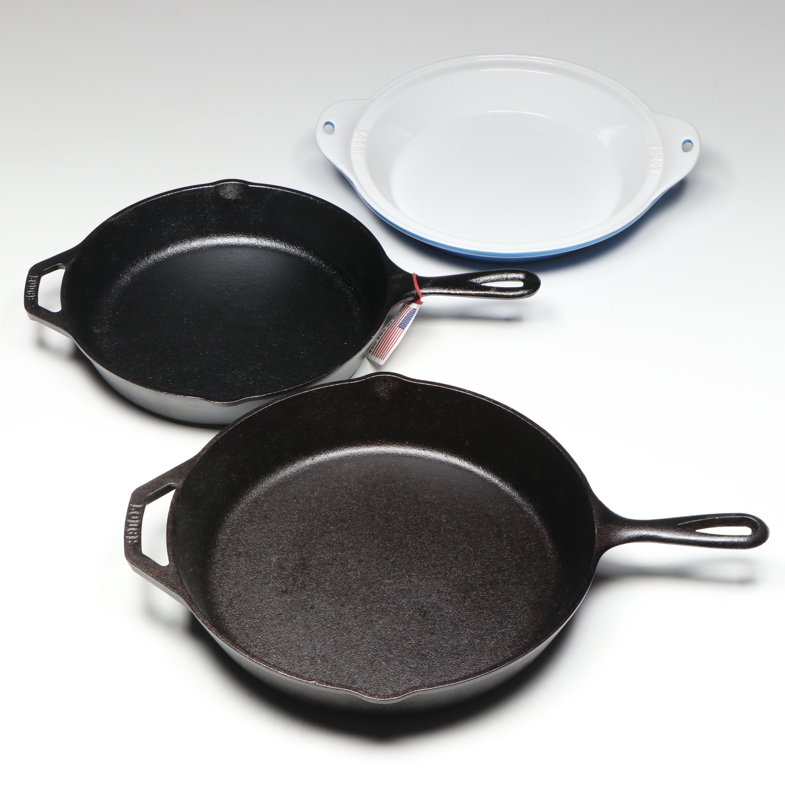 Custom Engraved Lodge Cast Iron Skillets and Ceramic Pan