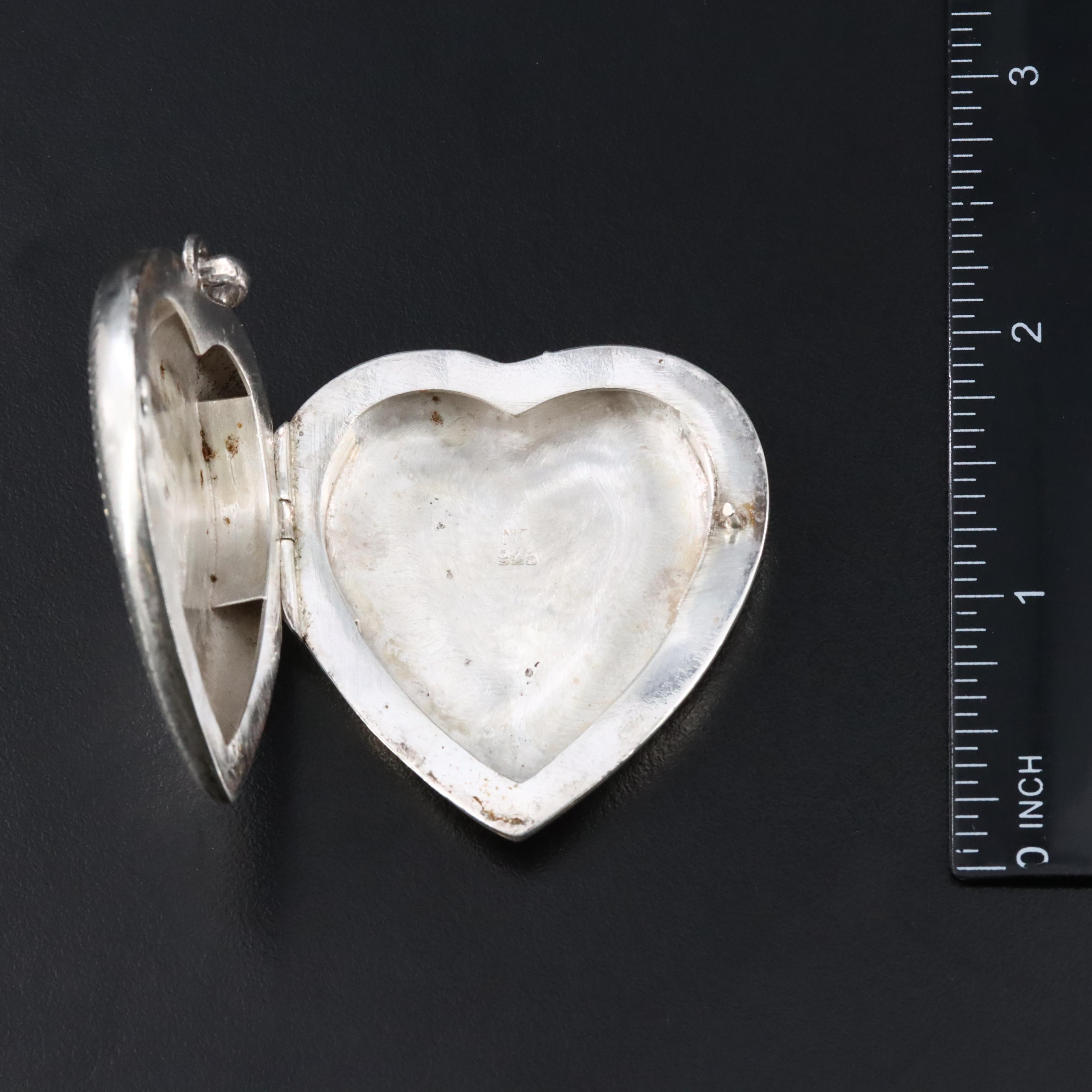 Sterling Chased Heart Locket