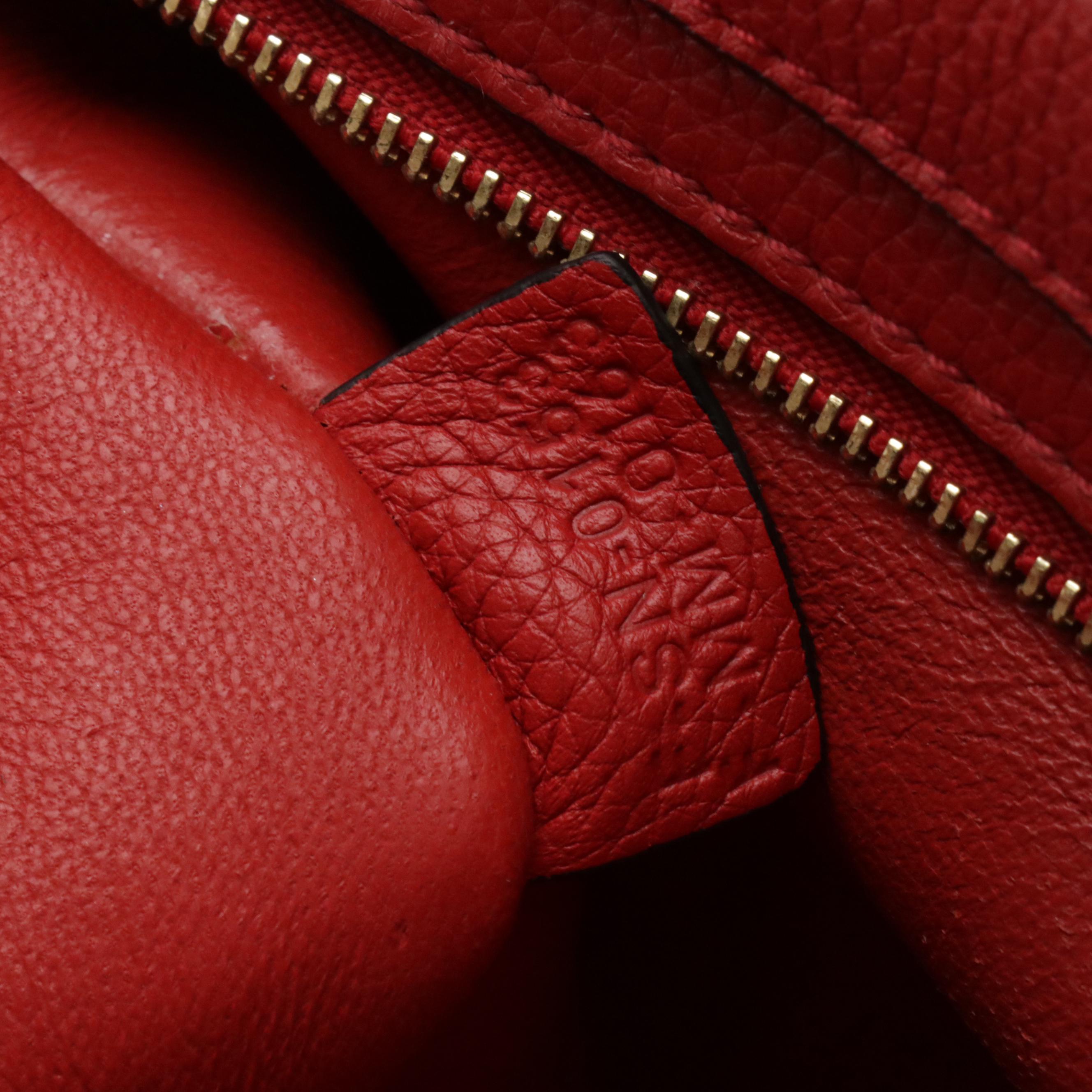 Céline Medium Trapeze Two-Way Bag in Red Calfskin Leather and Suede