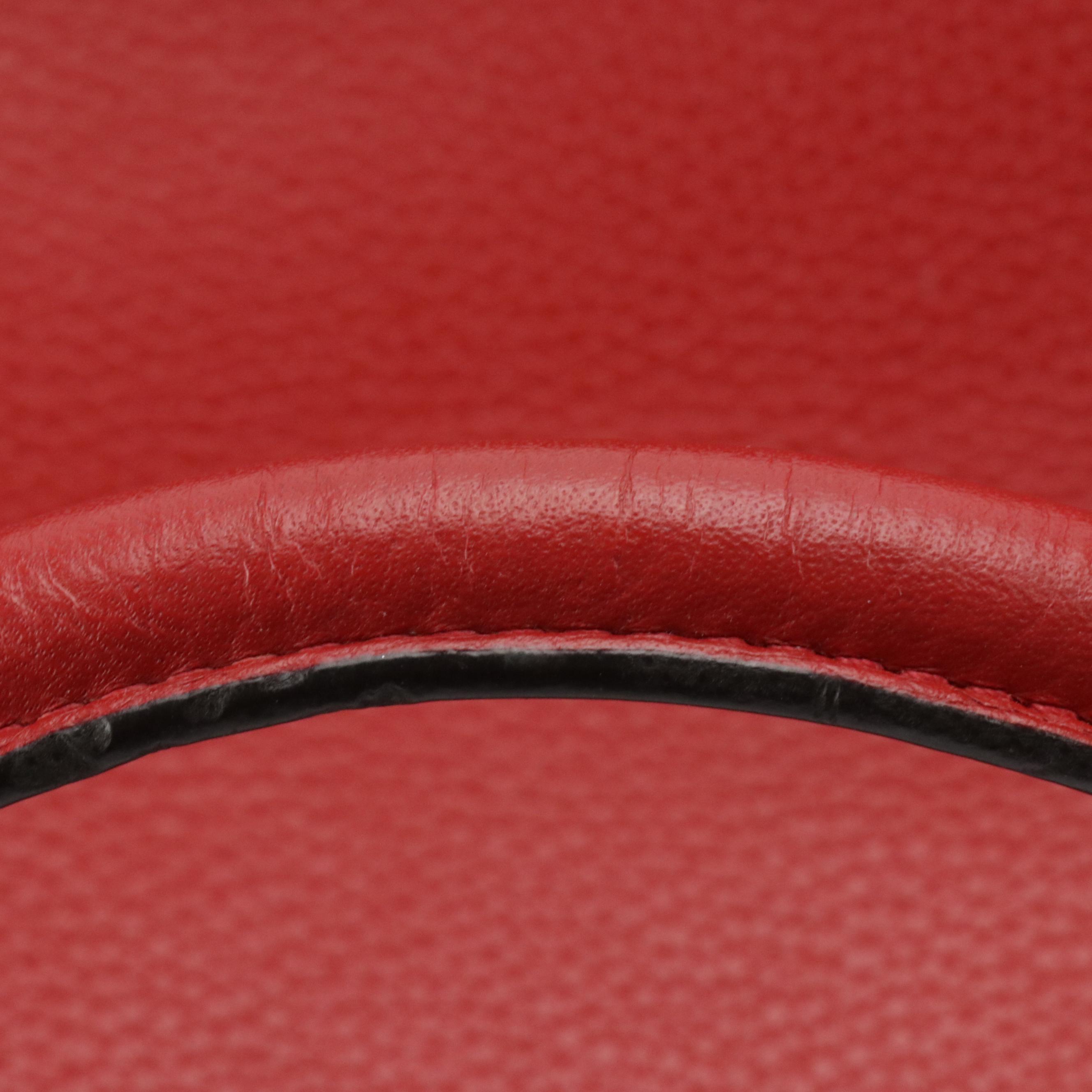 Céline Medium Trapeze Two-Way Bag in Red Calfskin Leather and Suede