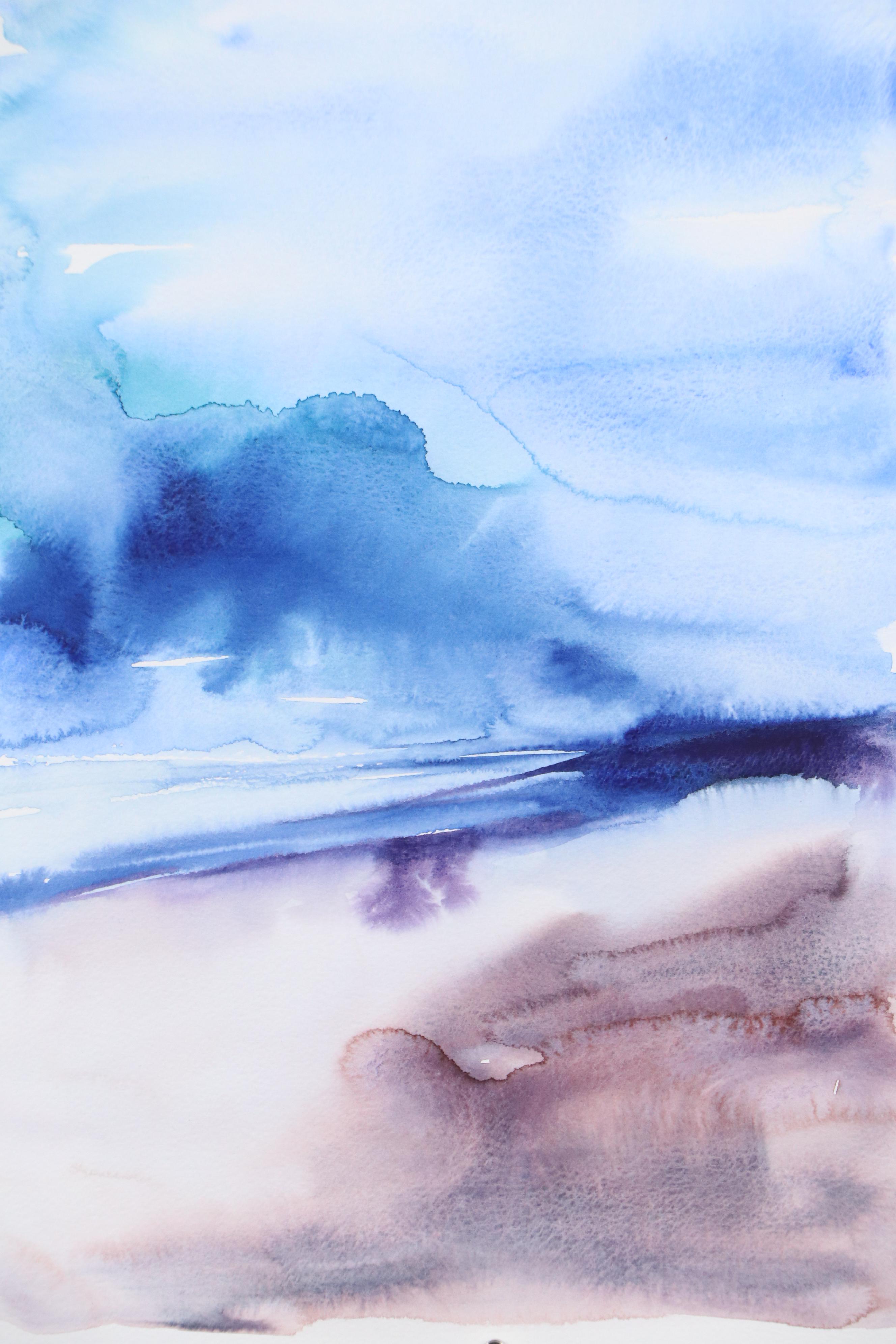 Alyona Glushchenko Abstract Landscape Watercolor Painting, 2025