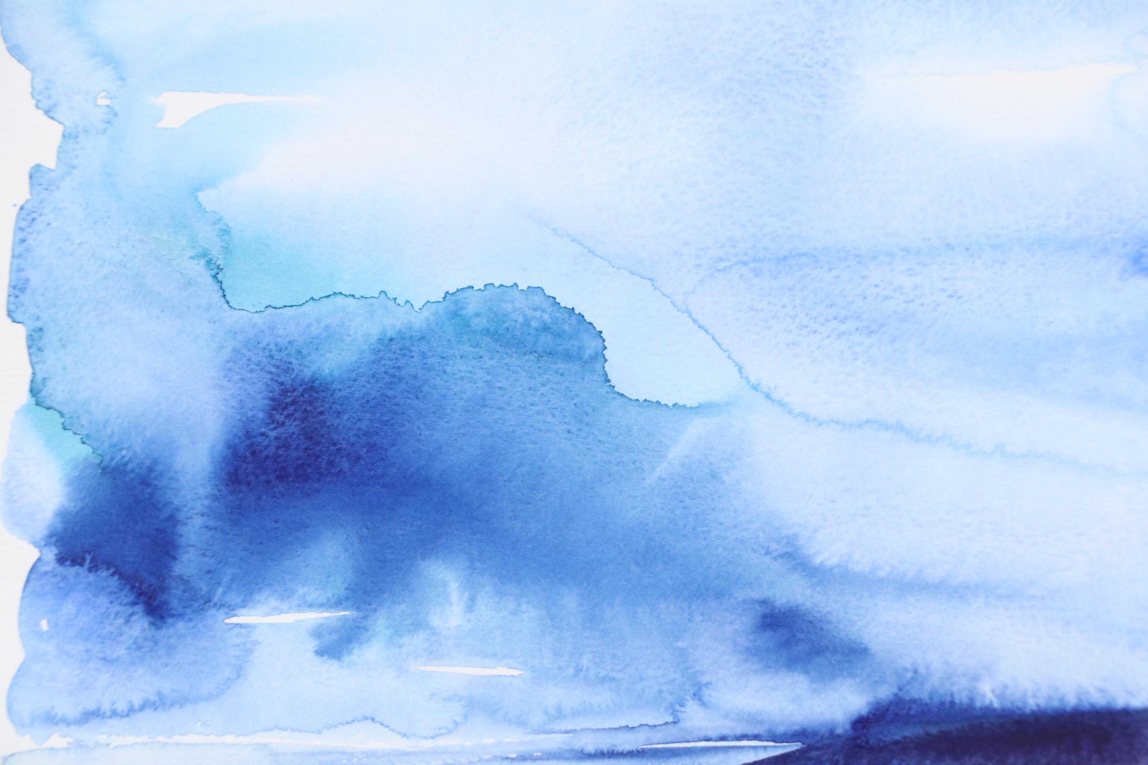 Alyona Glushchenko Abstract Landscape Watercolor Painting, 2025