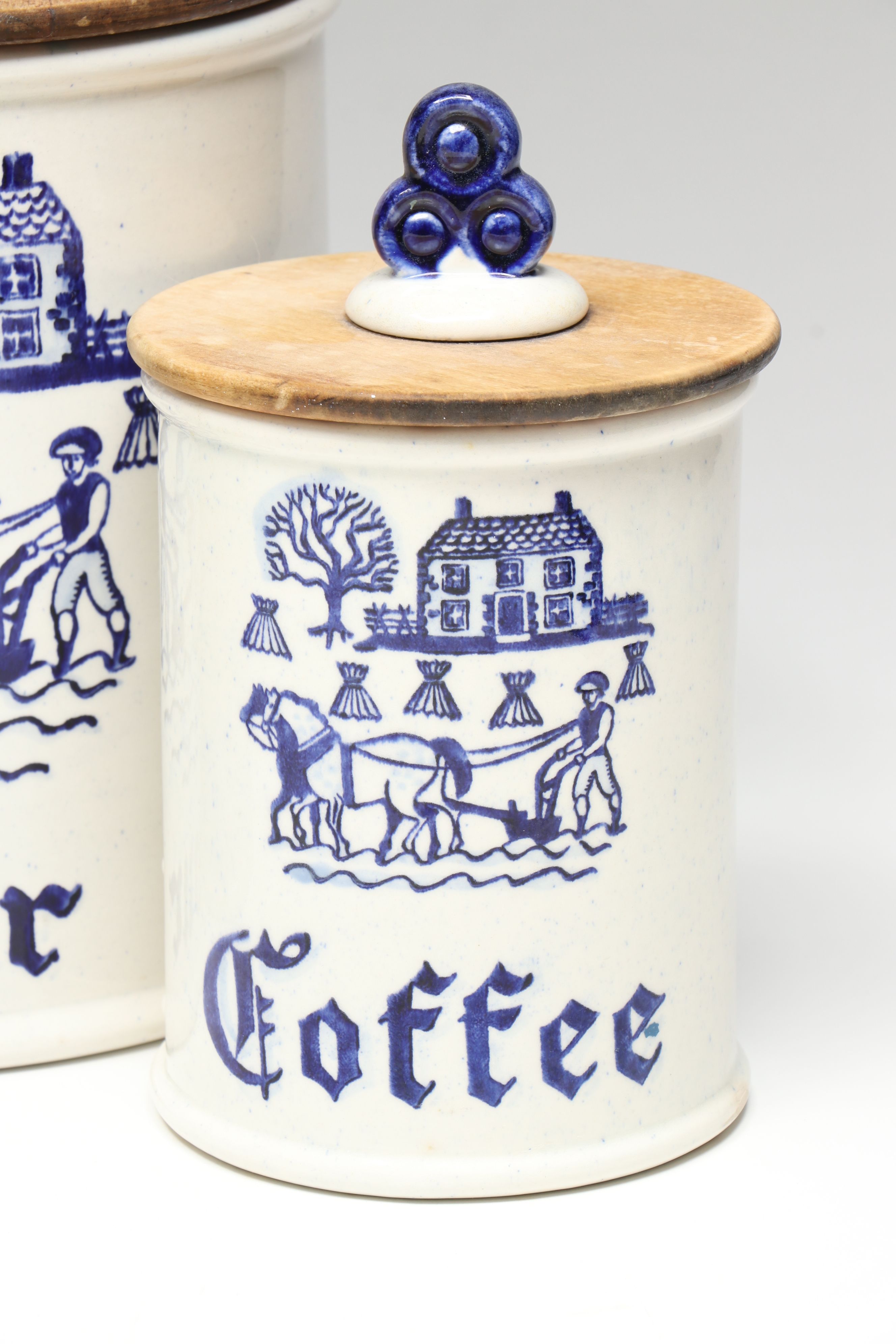 Metlox Poppytrail "Provincial Blue" Ceramic Canister Set