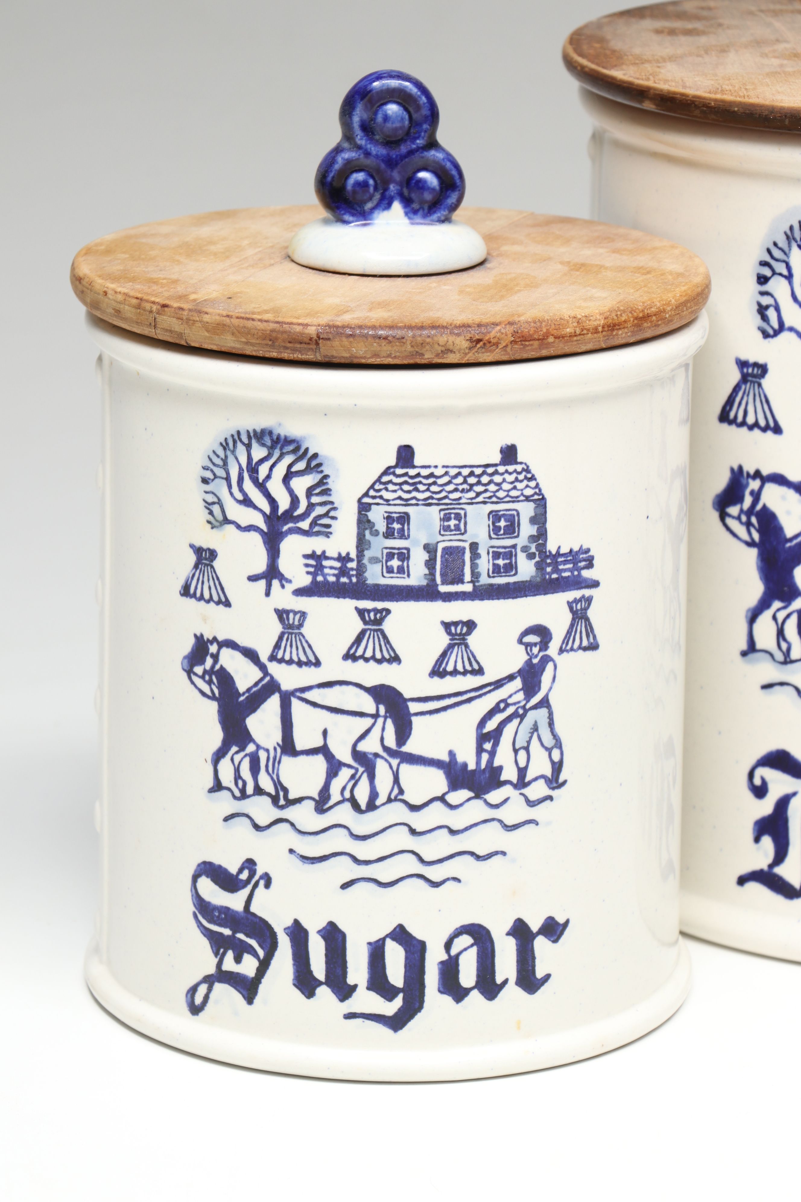 Metlox Poppytrail "Provincial Blue" Ceramic Canister Set