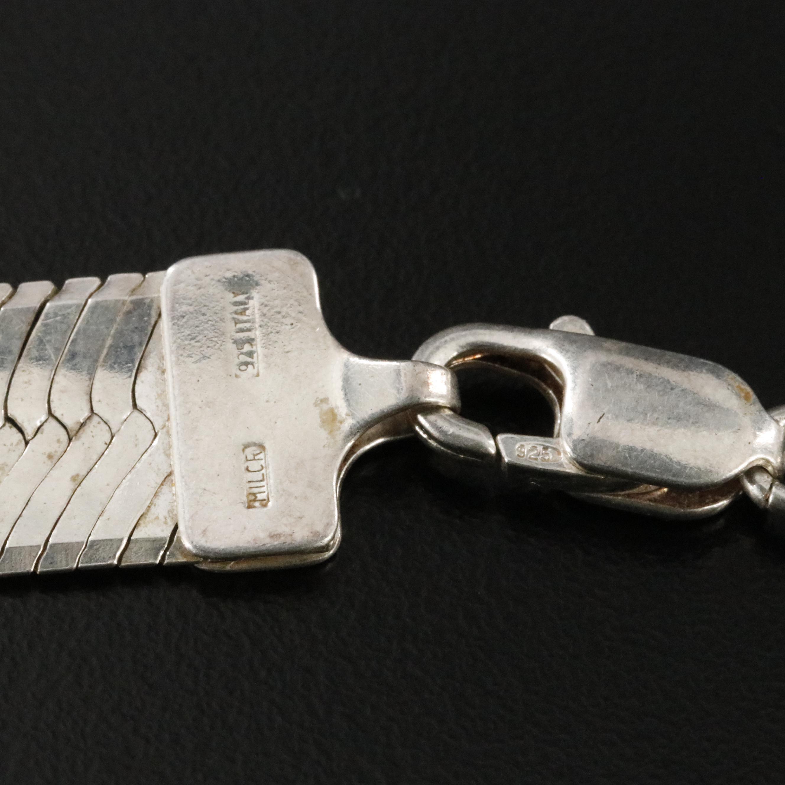 Sterling Herringbone Chain Necklace