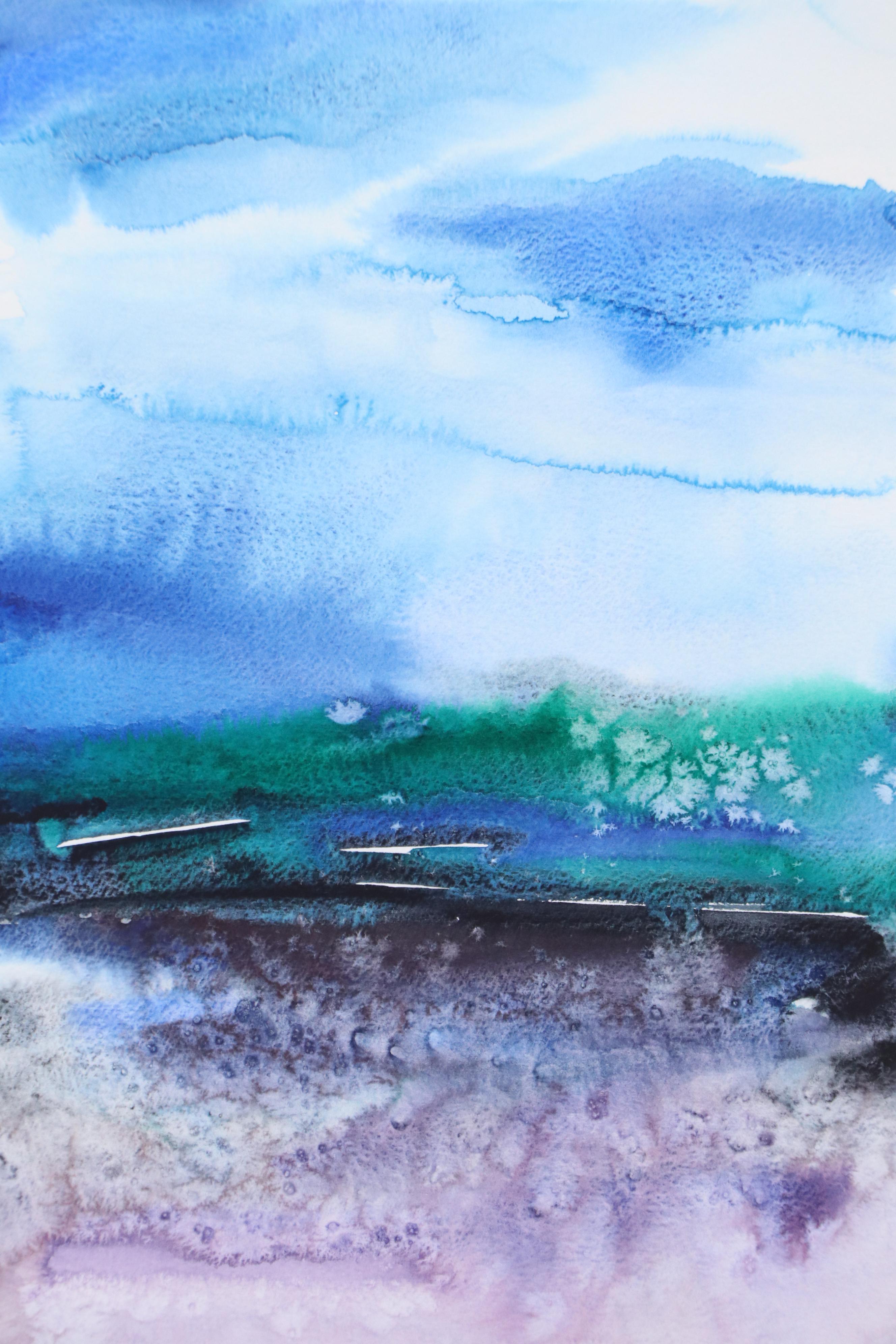 Alyona Glushchenko Abstract Landscape Watercolor Painting, 2025