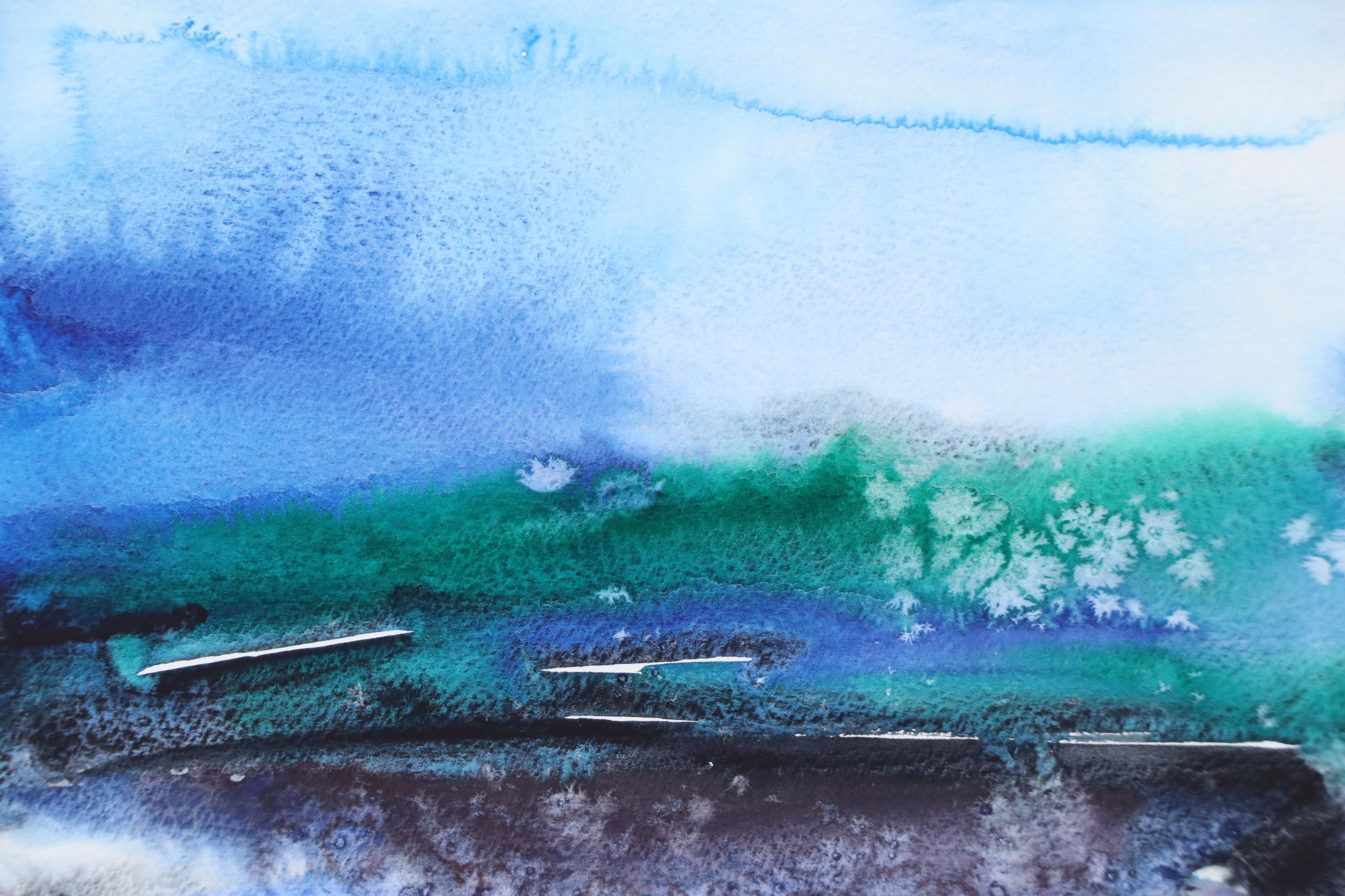 Alyona Glushchenko Abstract Landscape Watercolor Painting, 2025