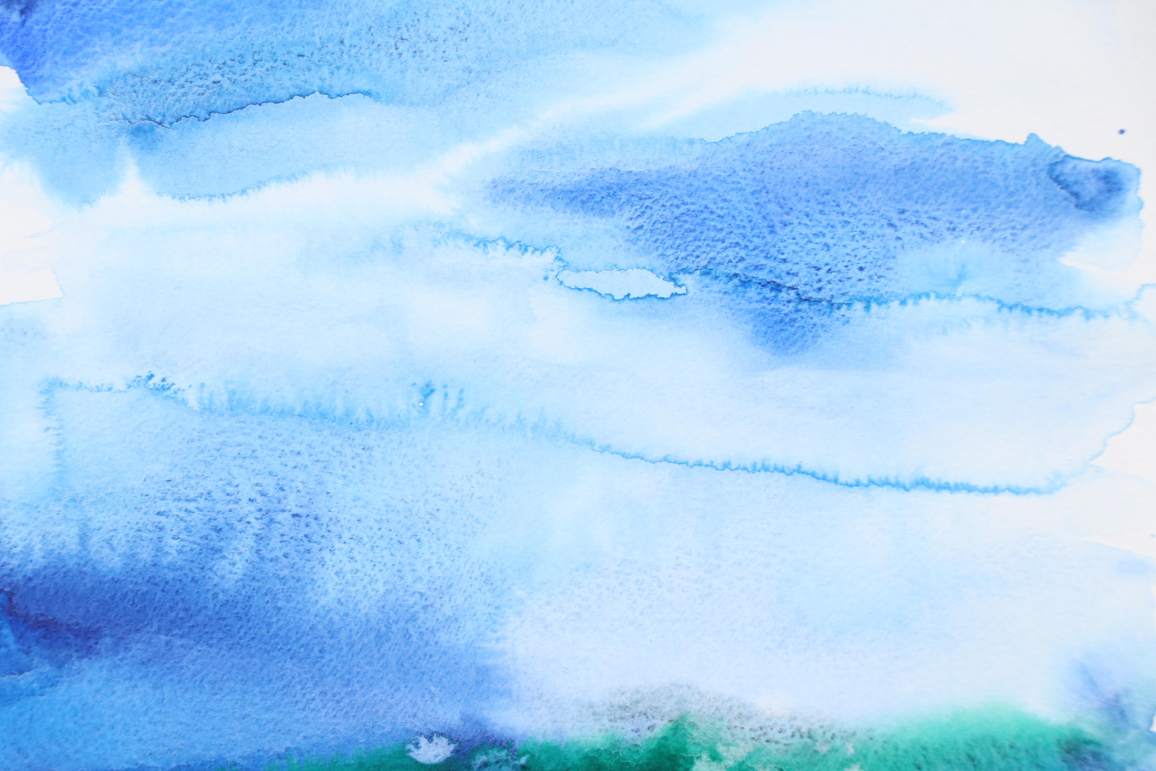 Alyona Glushchenko Abstract Landscape Watercolor Painting, 2025