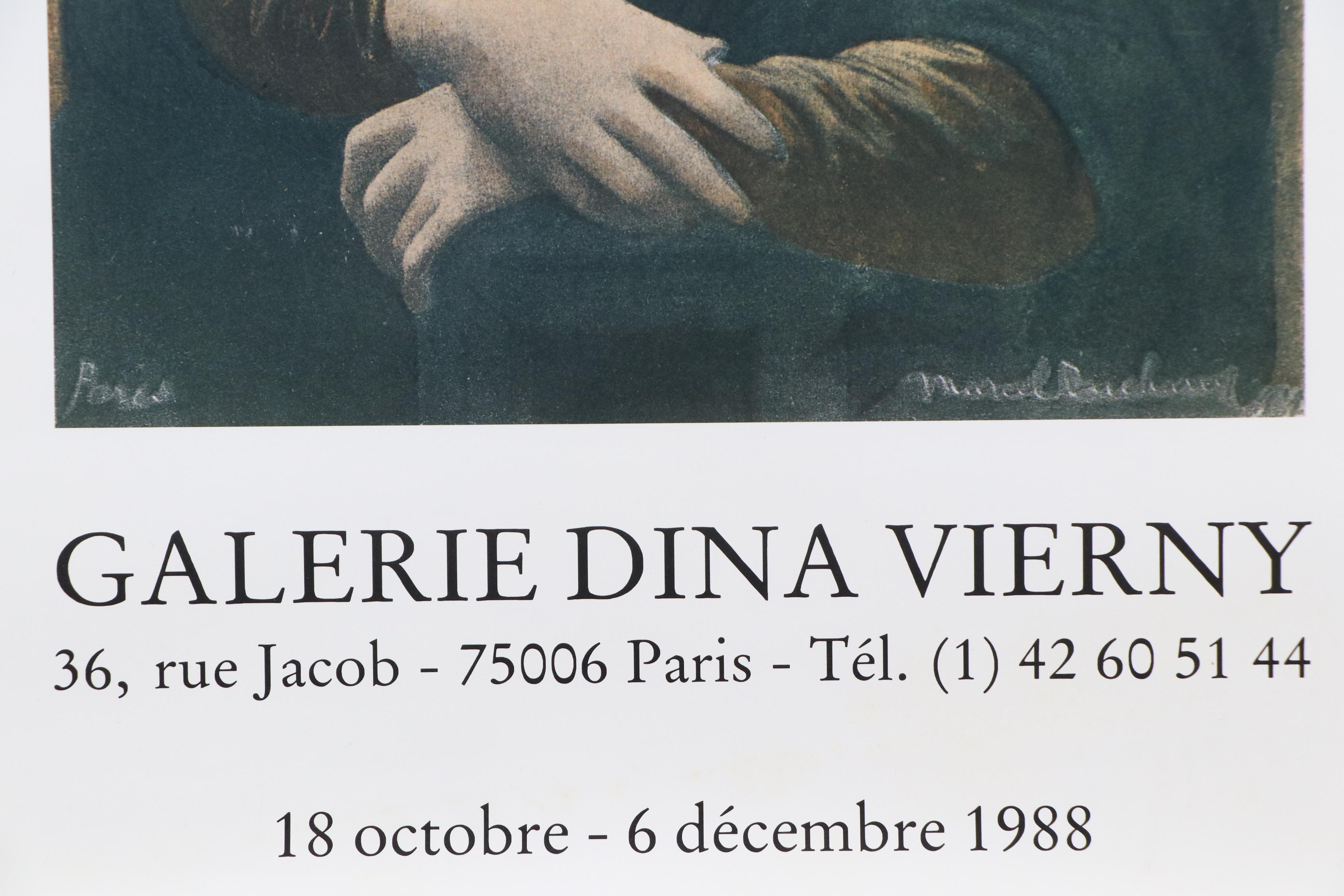 Marcel Duchamp Offset Lithograph Exhibition Poster for Galerie Dina Vierny