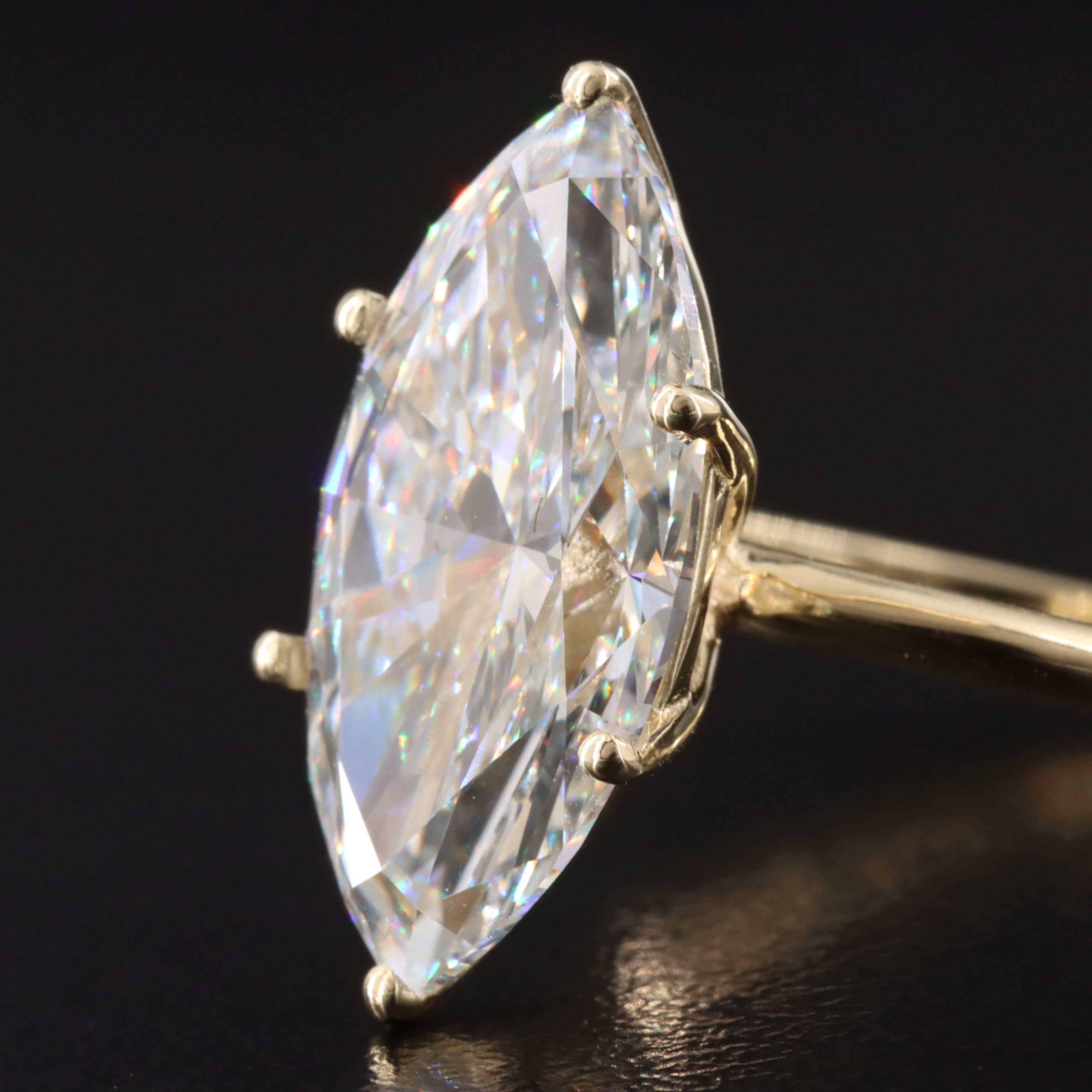 14K 5.84 CT Lab Grown Diamond Solitaire Ring with IGI Report